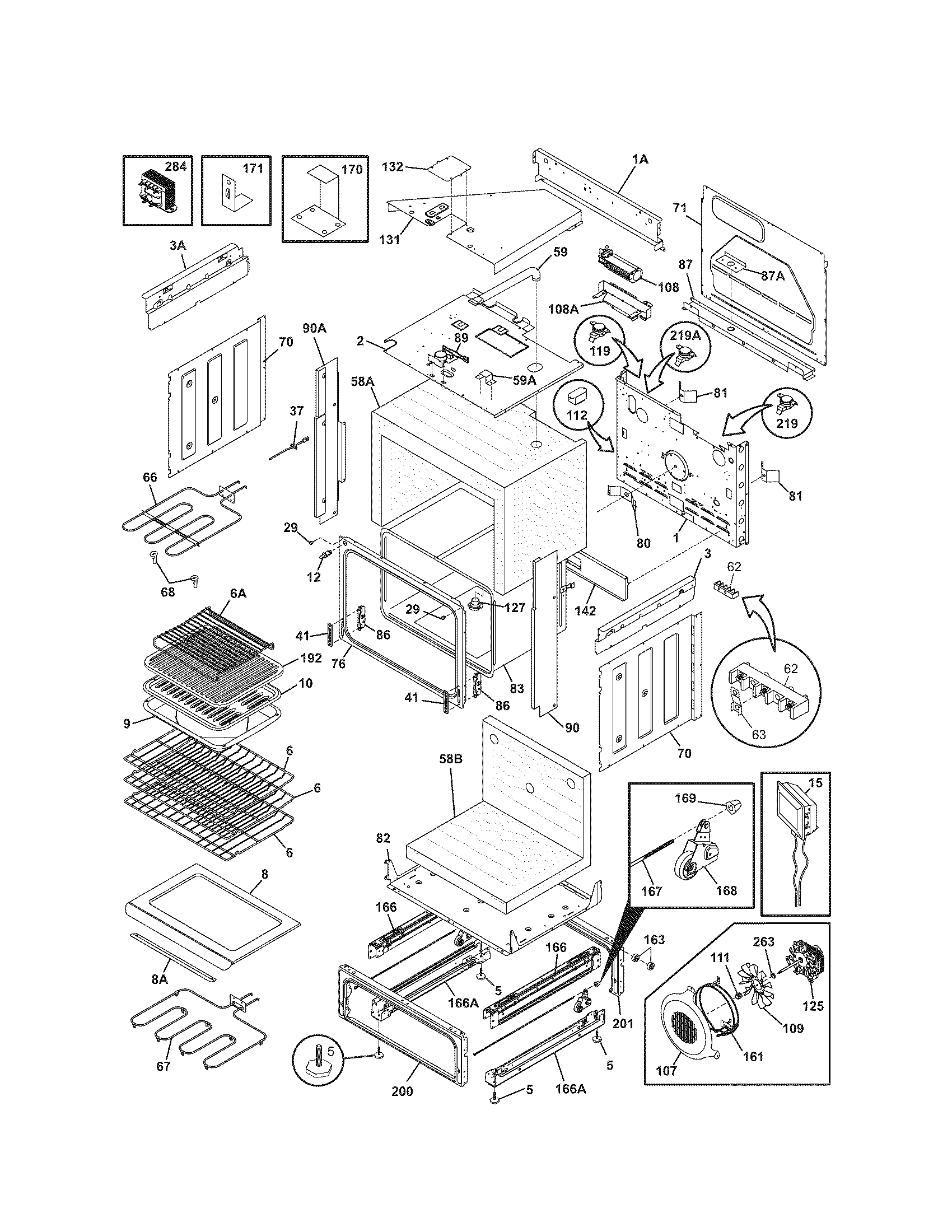 Kenmore Elite 79046609502 body diagram