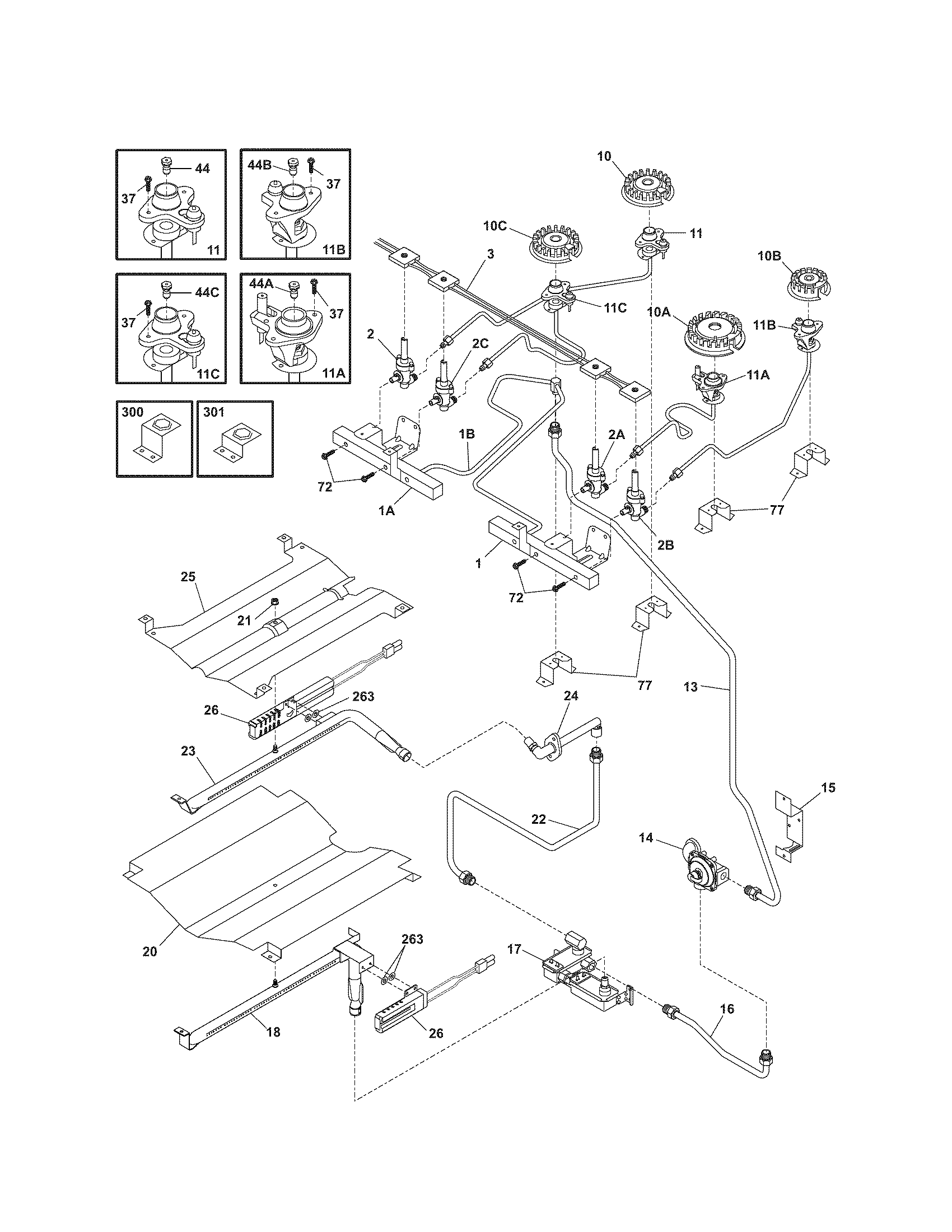 Kenmore 79036694501 burner diagram