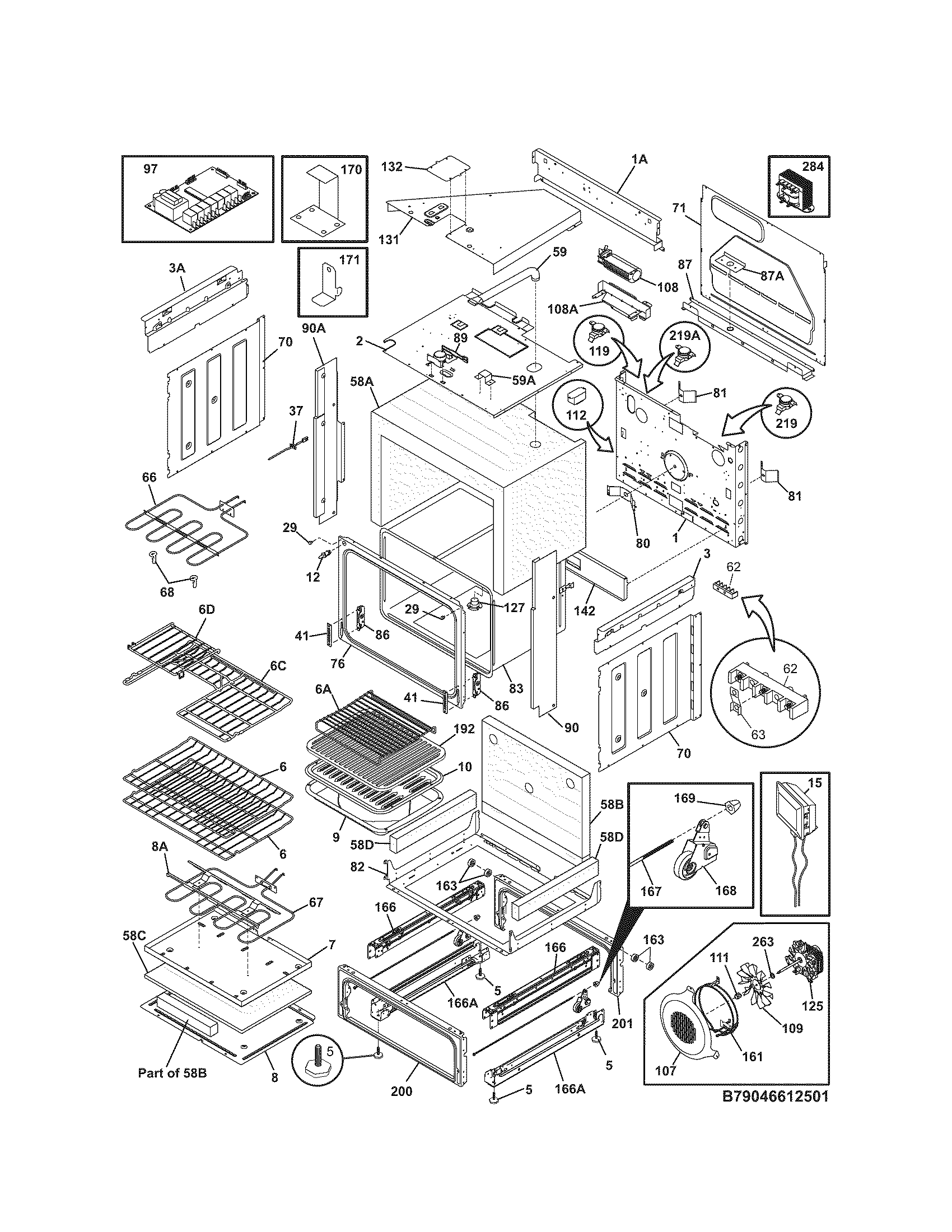 Kenmore Elite 79046612502 body diagram