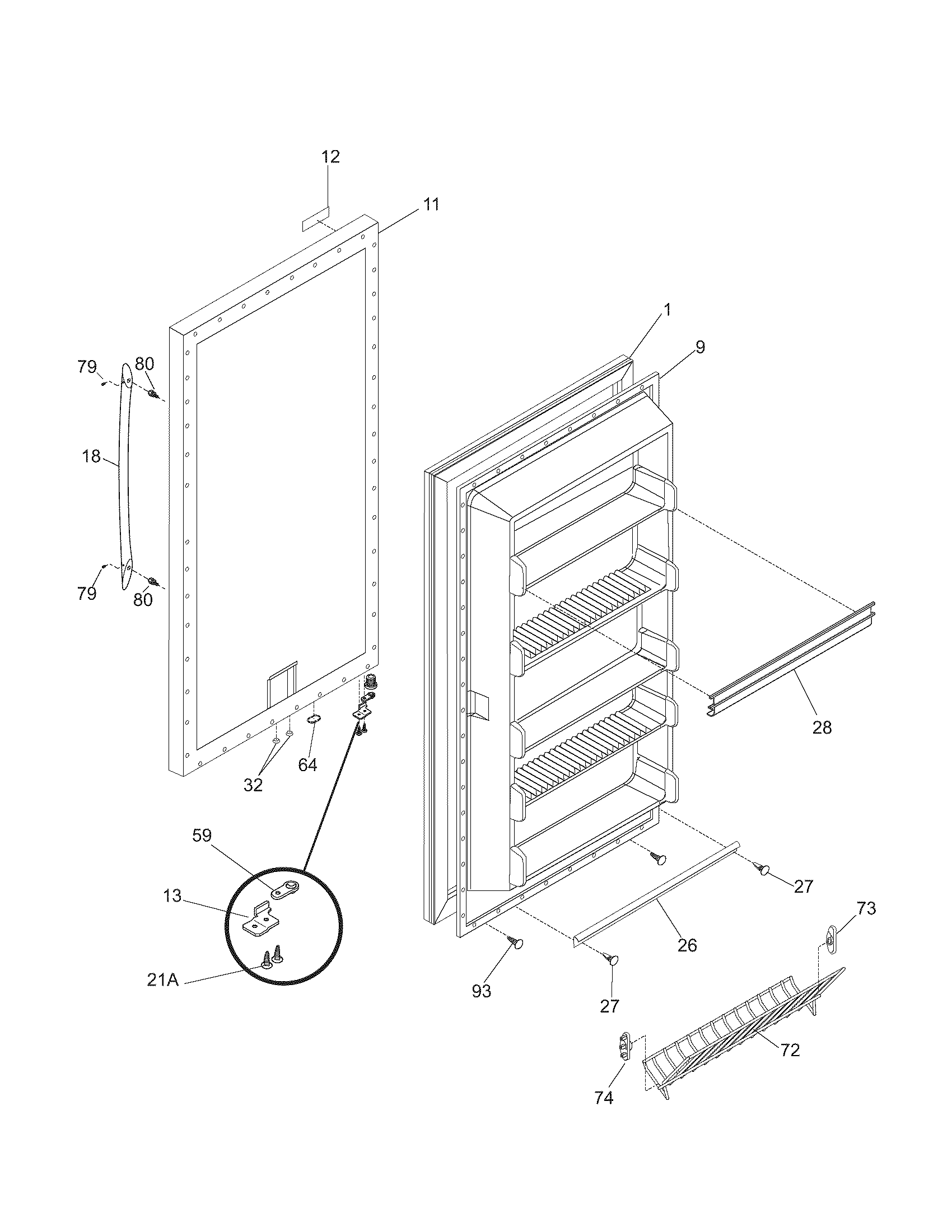 Kenmore Elite 25344733102 door diagram