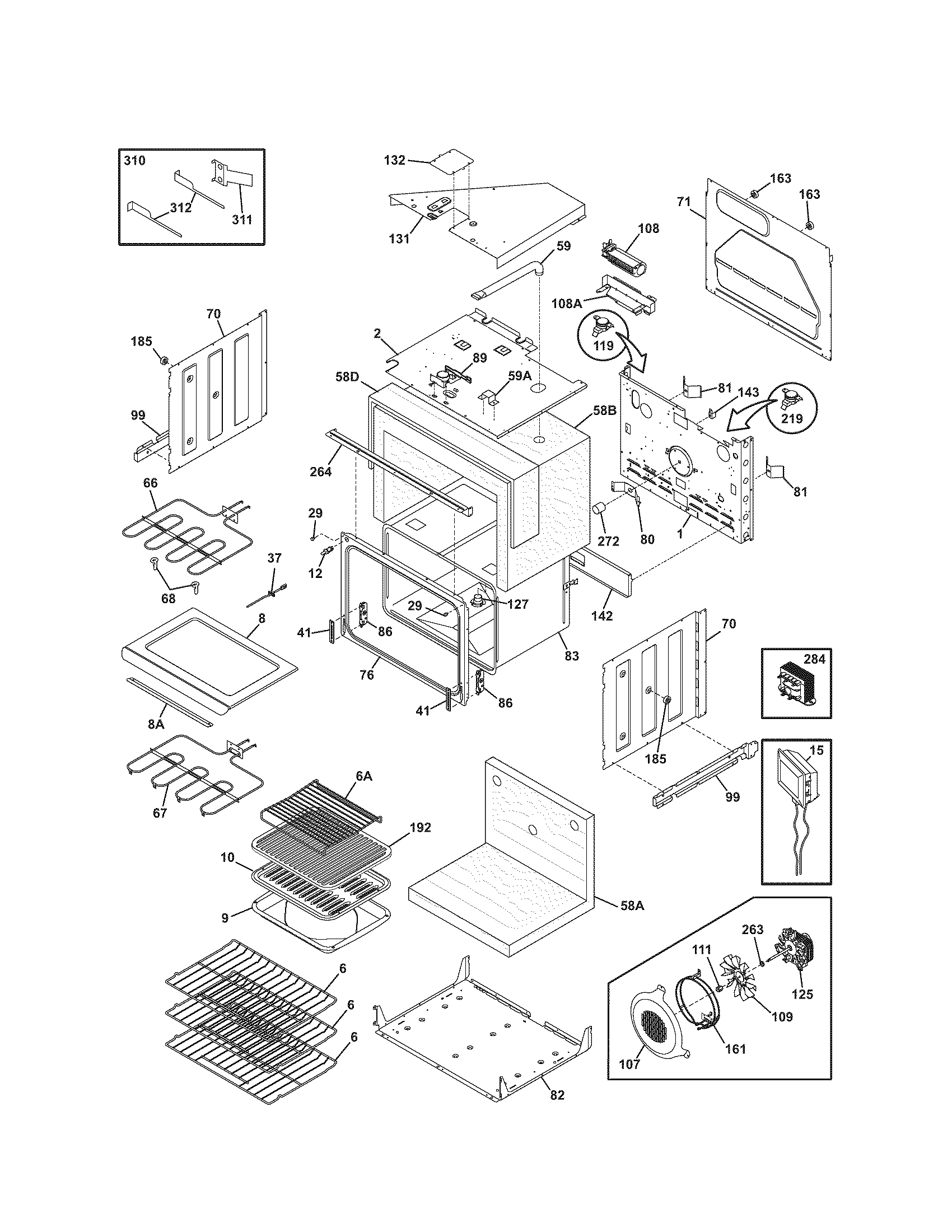 Kenmore Elite 79049062402 upper oven diagram
