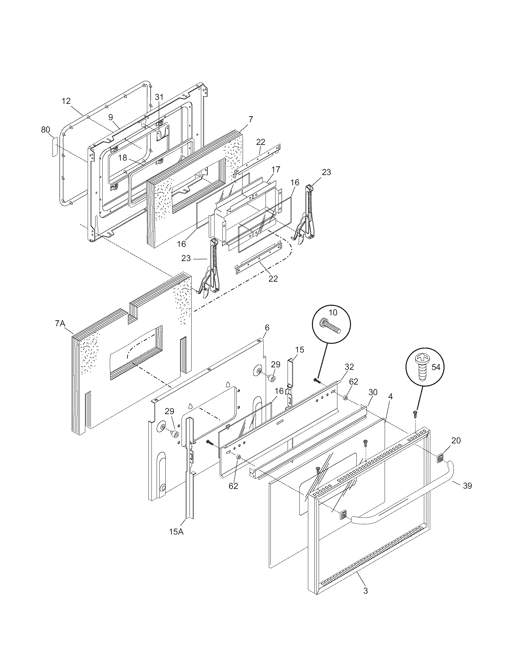 Kenmore 79090152301 door diagram