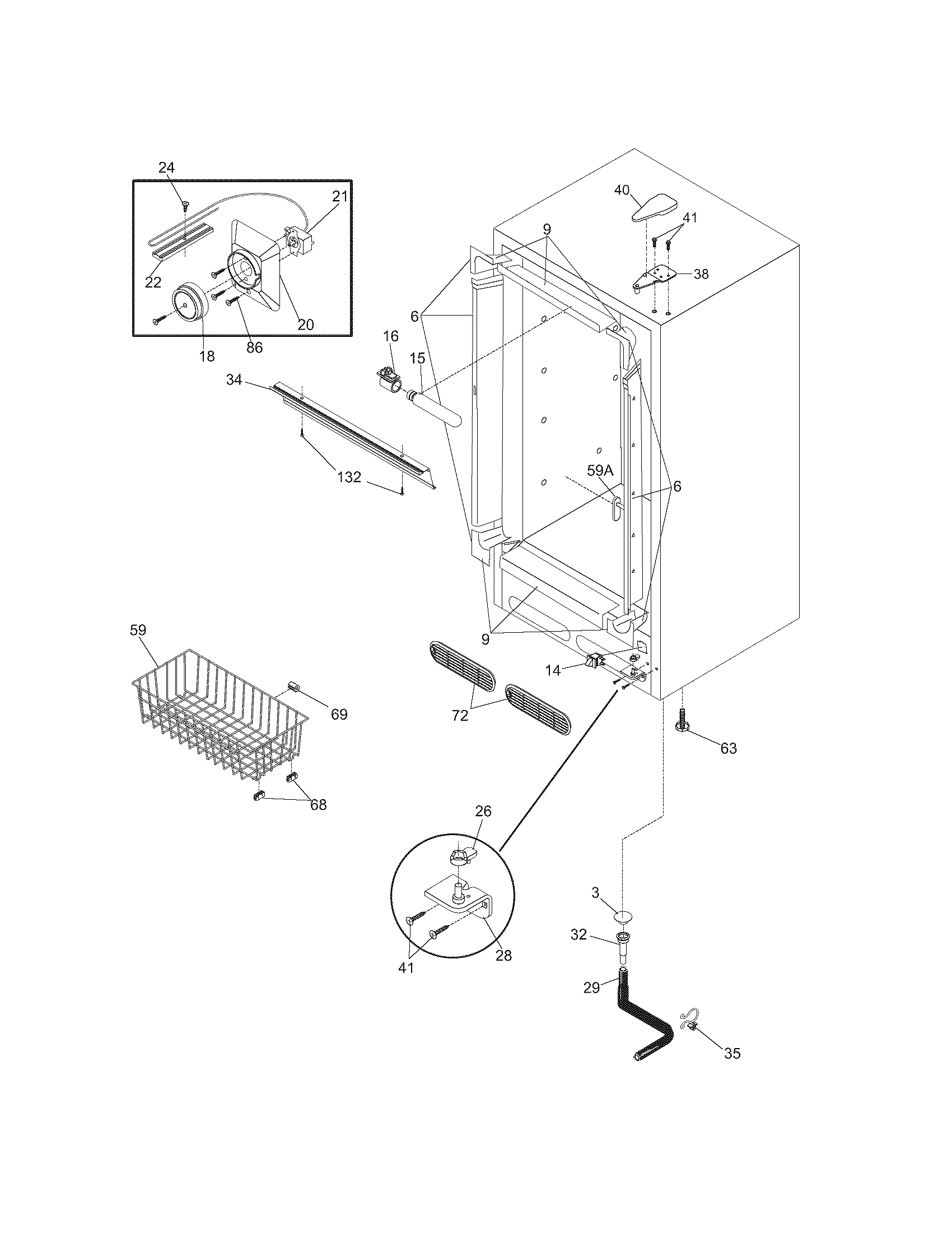 Kenmore 25326202100 cabinet diagram