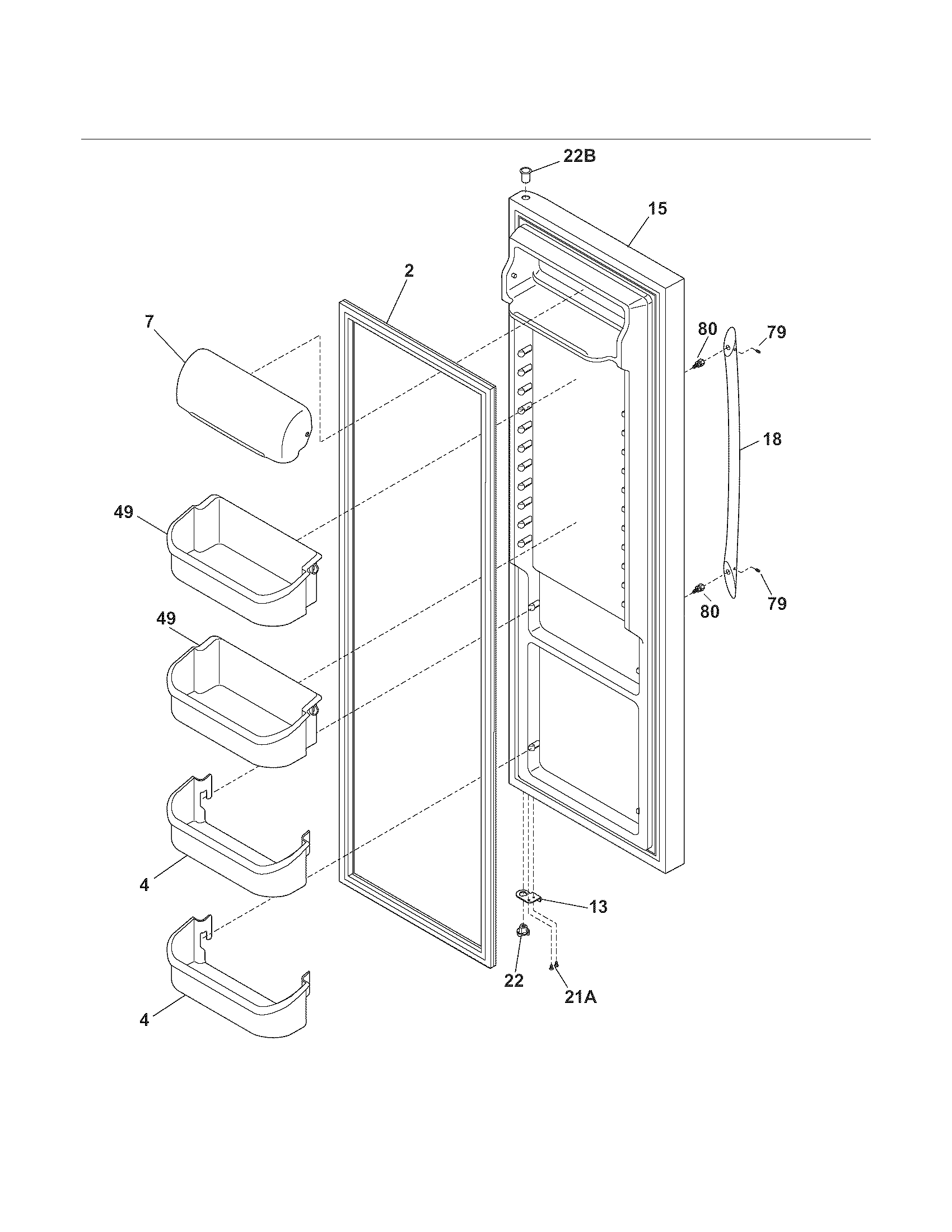 Kenmore 25356972601 refrigerator door diagram