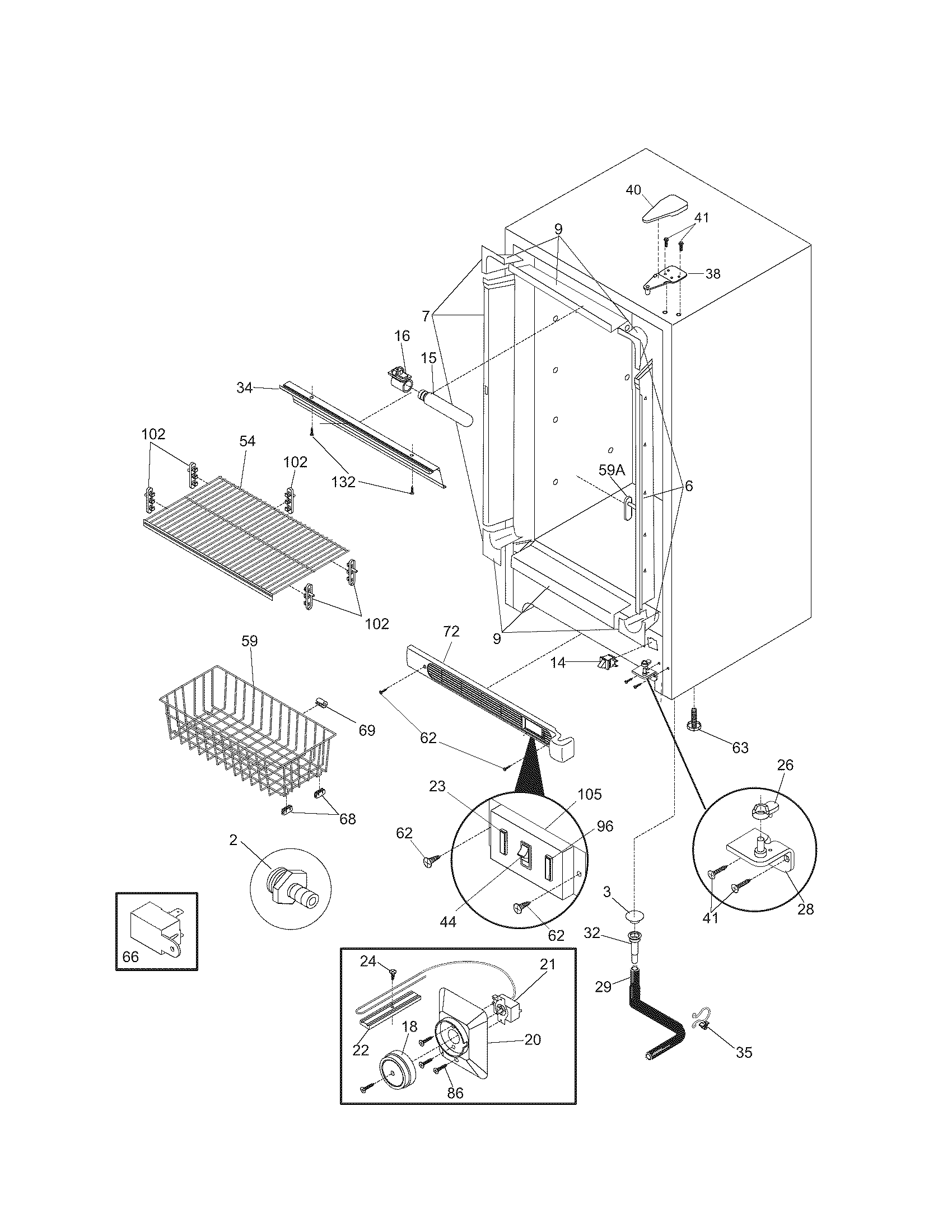 Kenmore 25326042100 cabinet diagram