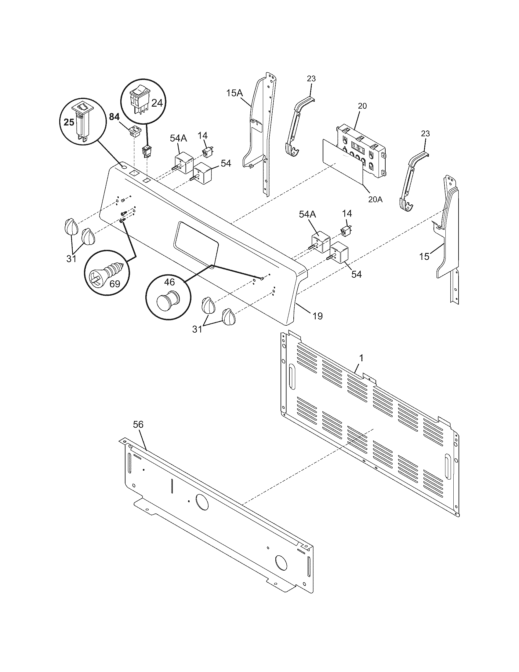 Frigidaire CFEF312FSA backguard diagram