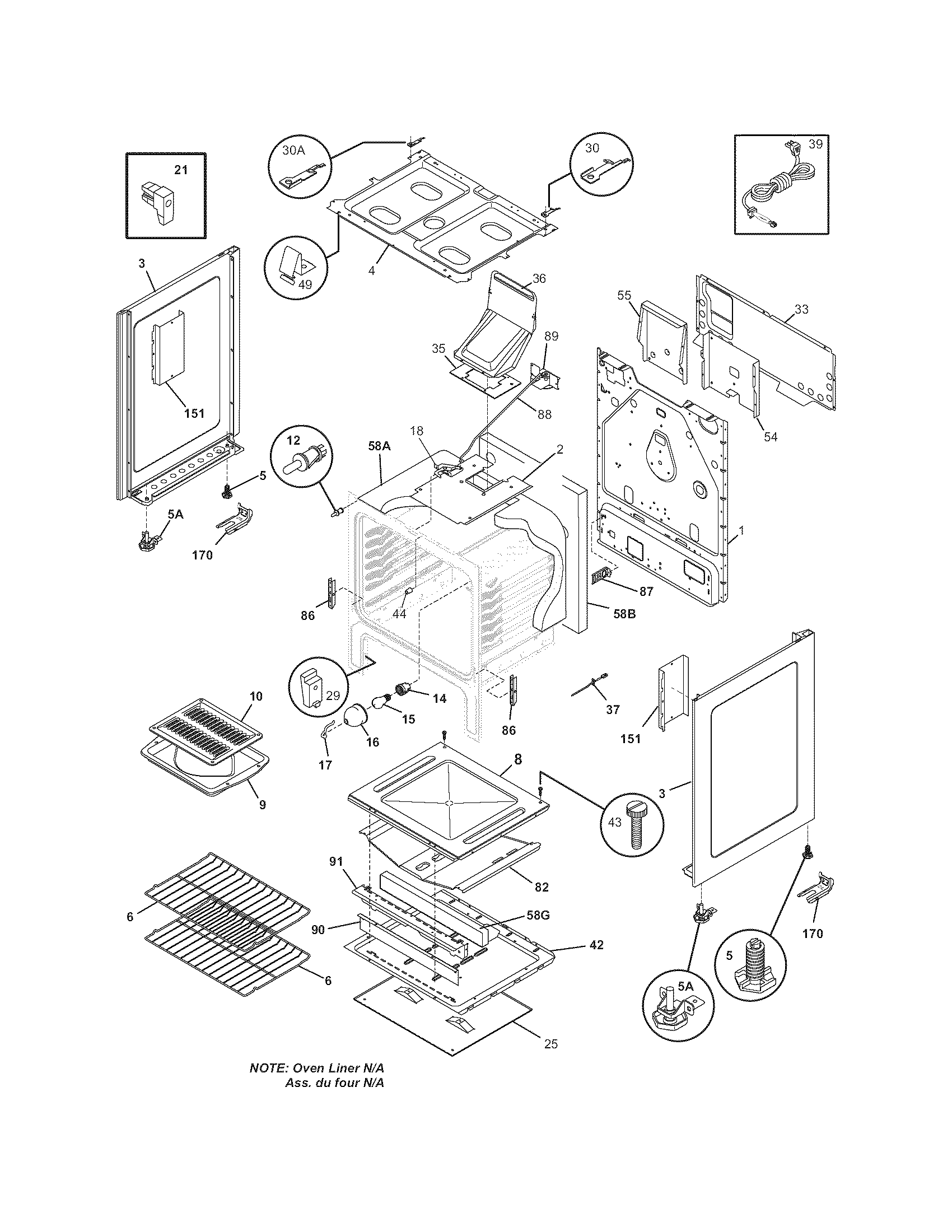 Frigidaire CFGF366FSB body diagram