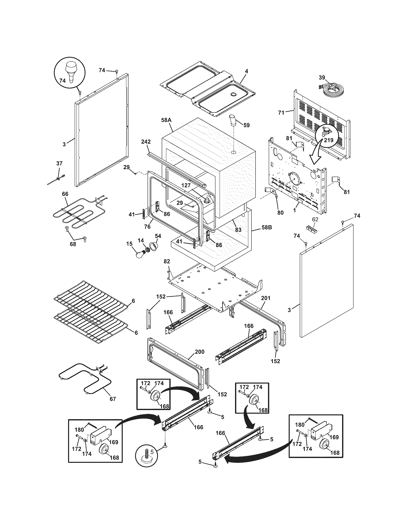 Frigidaire BFEF320ES2 body diagram