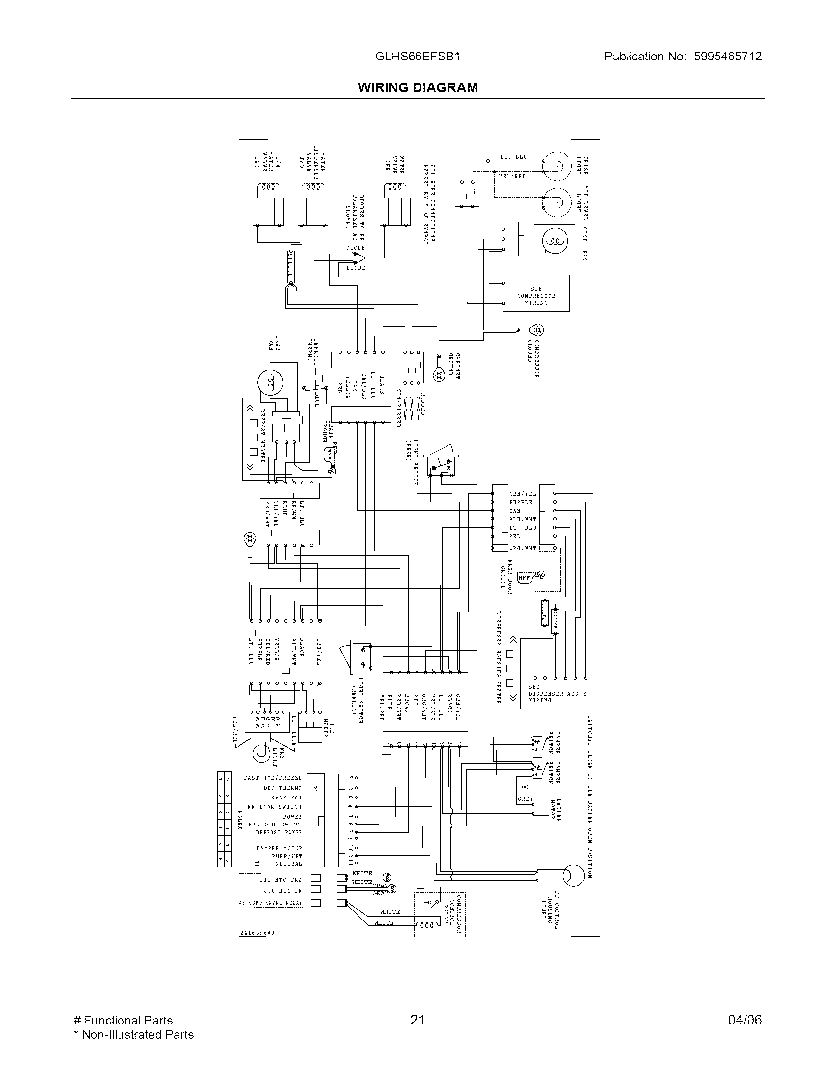 Frigidaire GLHS66EFSB1 wiring diagram diagram