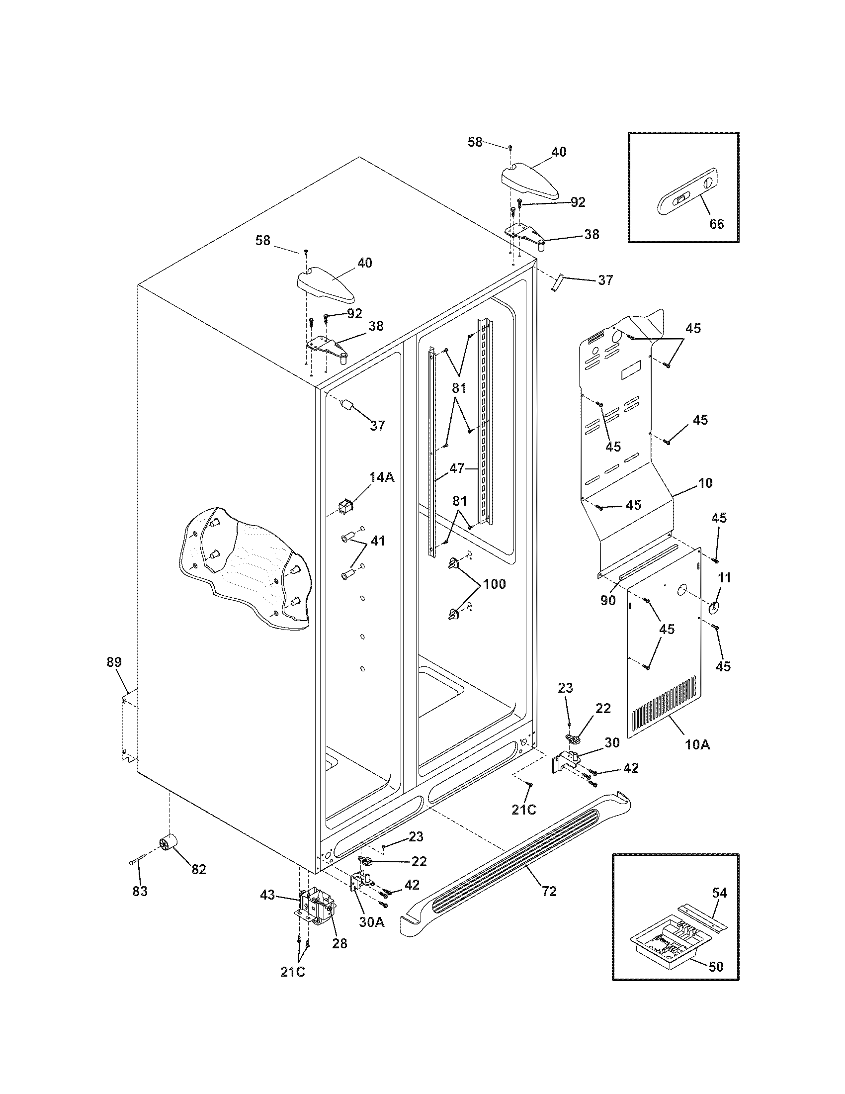 Kenmore 25344359406 cabinet diagram