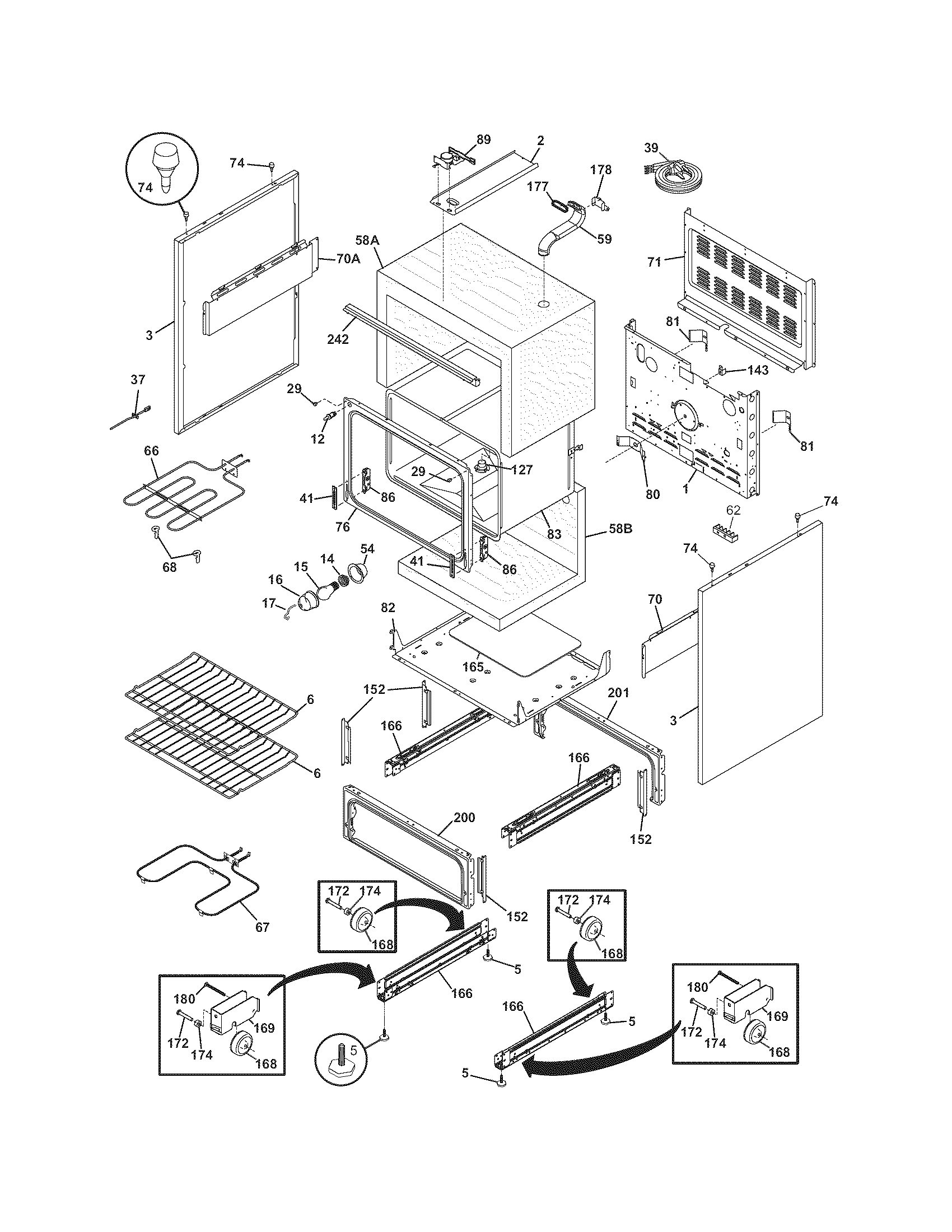Frigidaire CFEF372ES2 body diagram