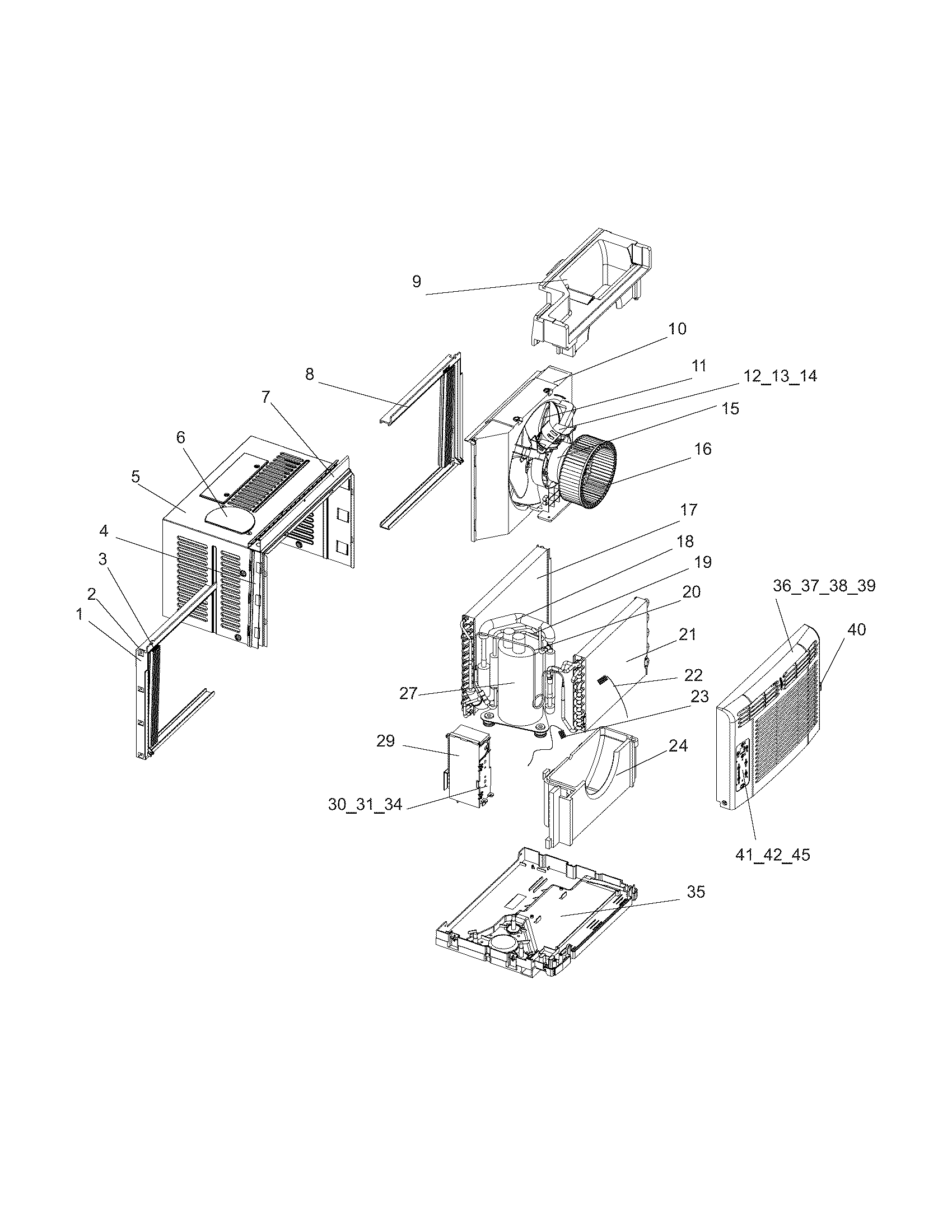 Frigidaire FAX054P7A4 replacement parts diagram