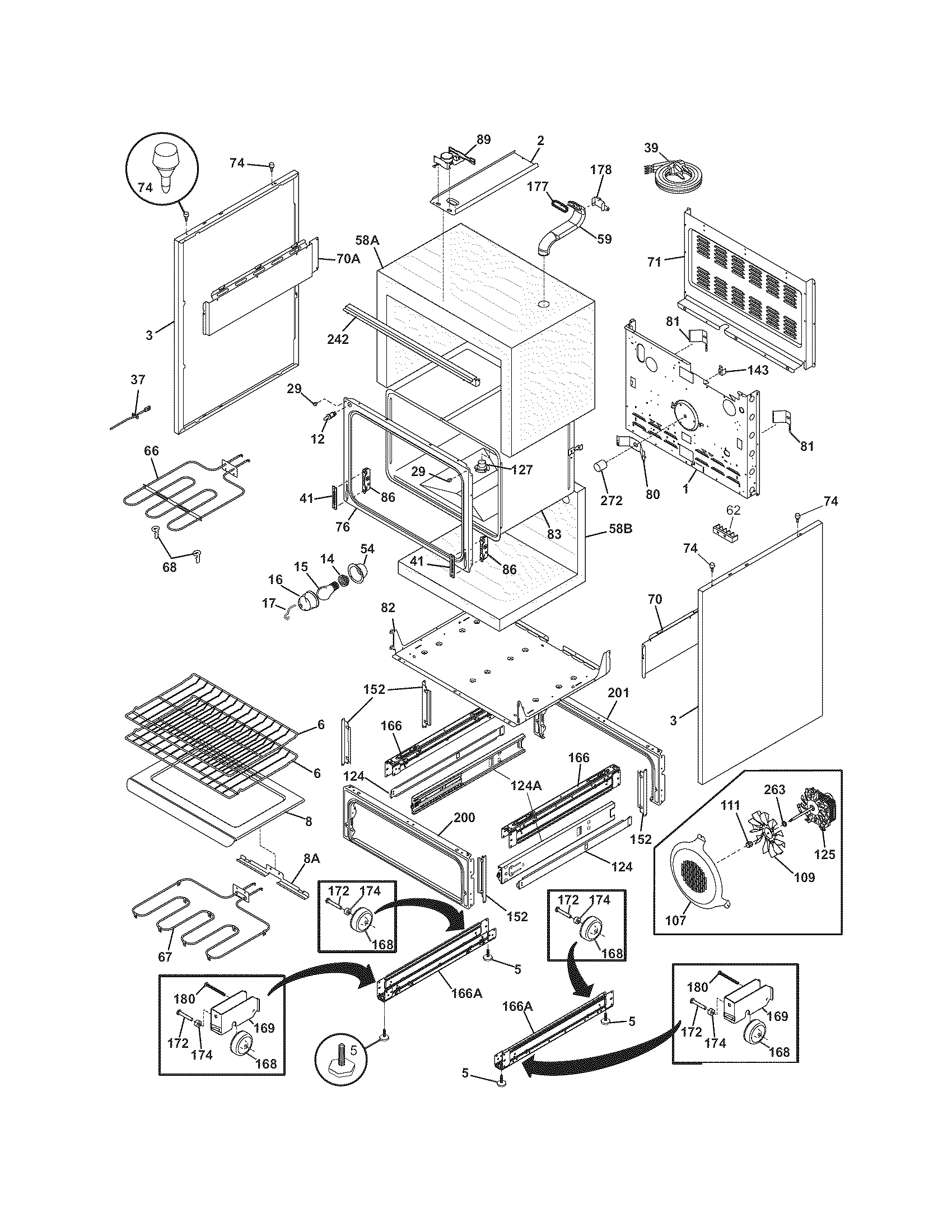 Crosley BES375ES3 body diagram
