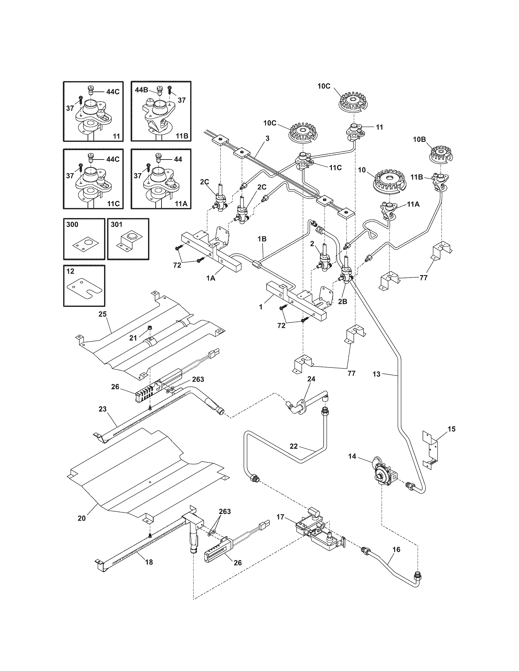 Kenmore 79036682502 burner diagram