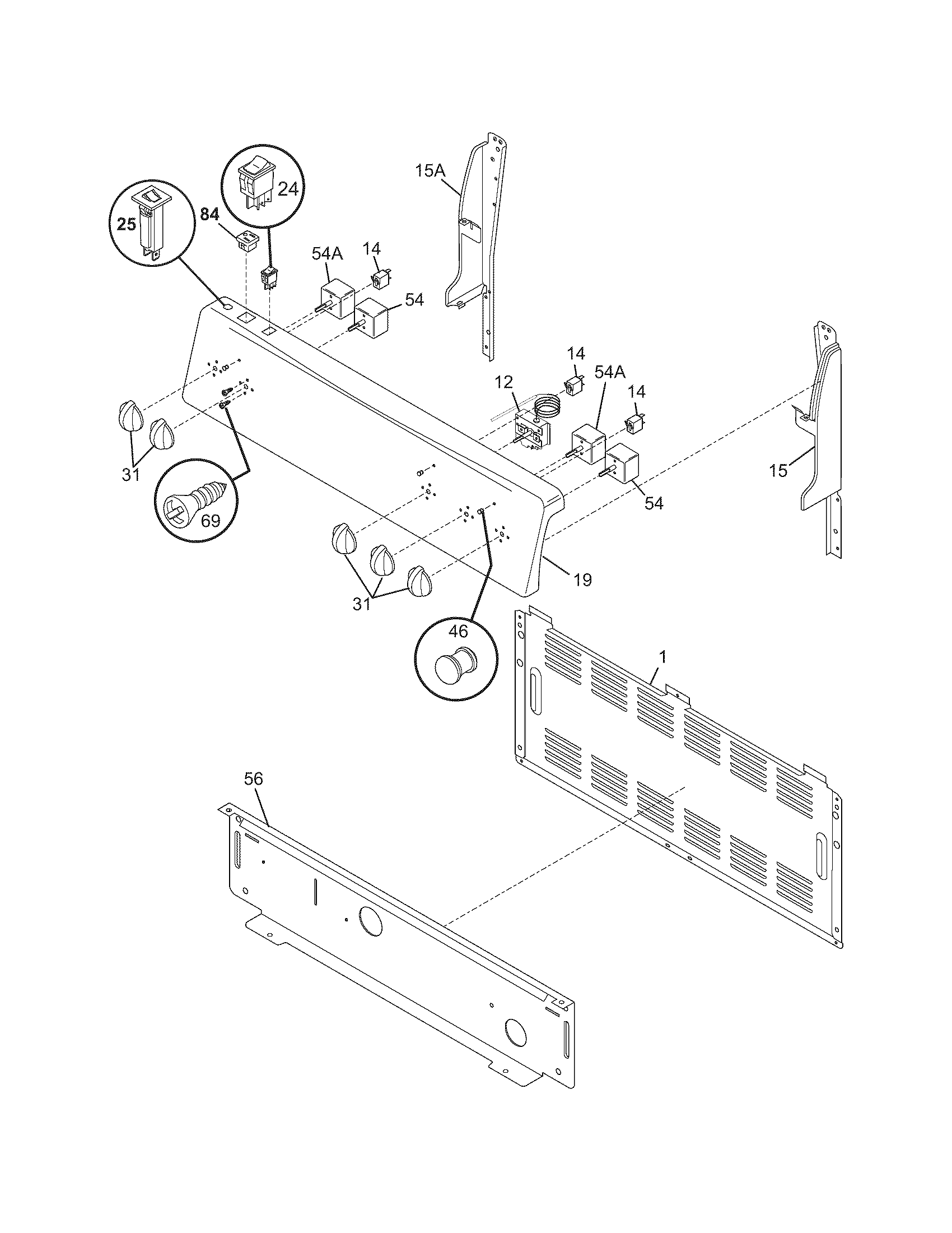 Frigidaire CFEF311FSA backguard diagram