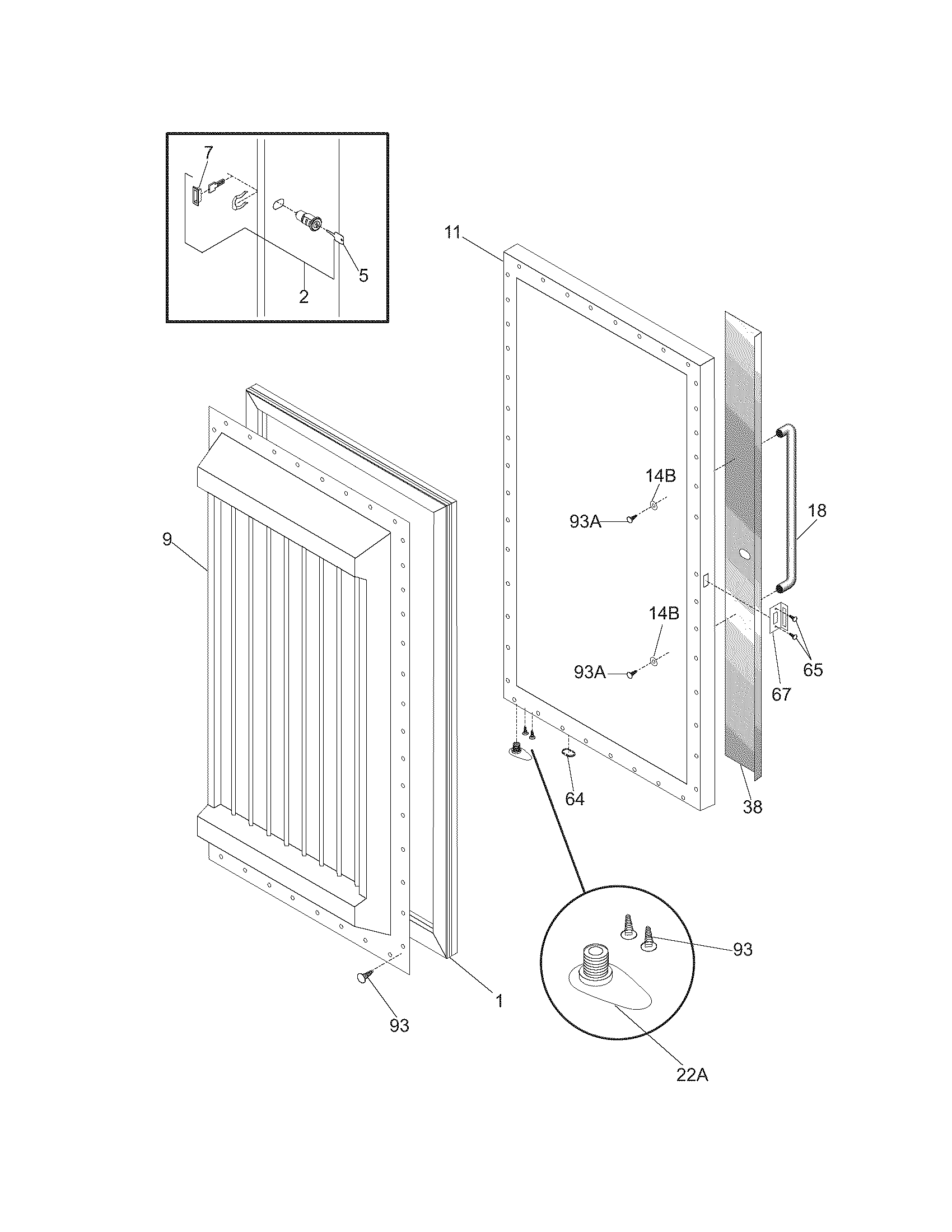 Crosley F22CWF1 door diagram