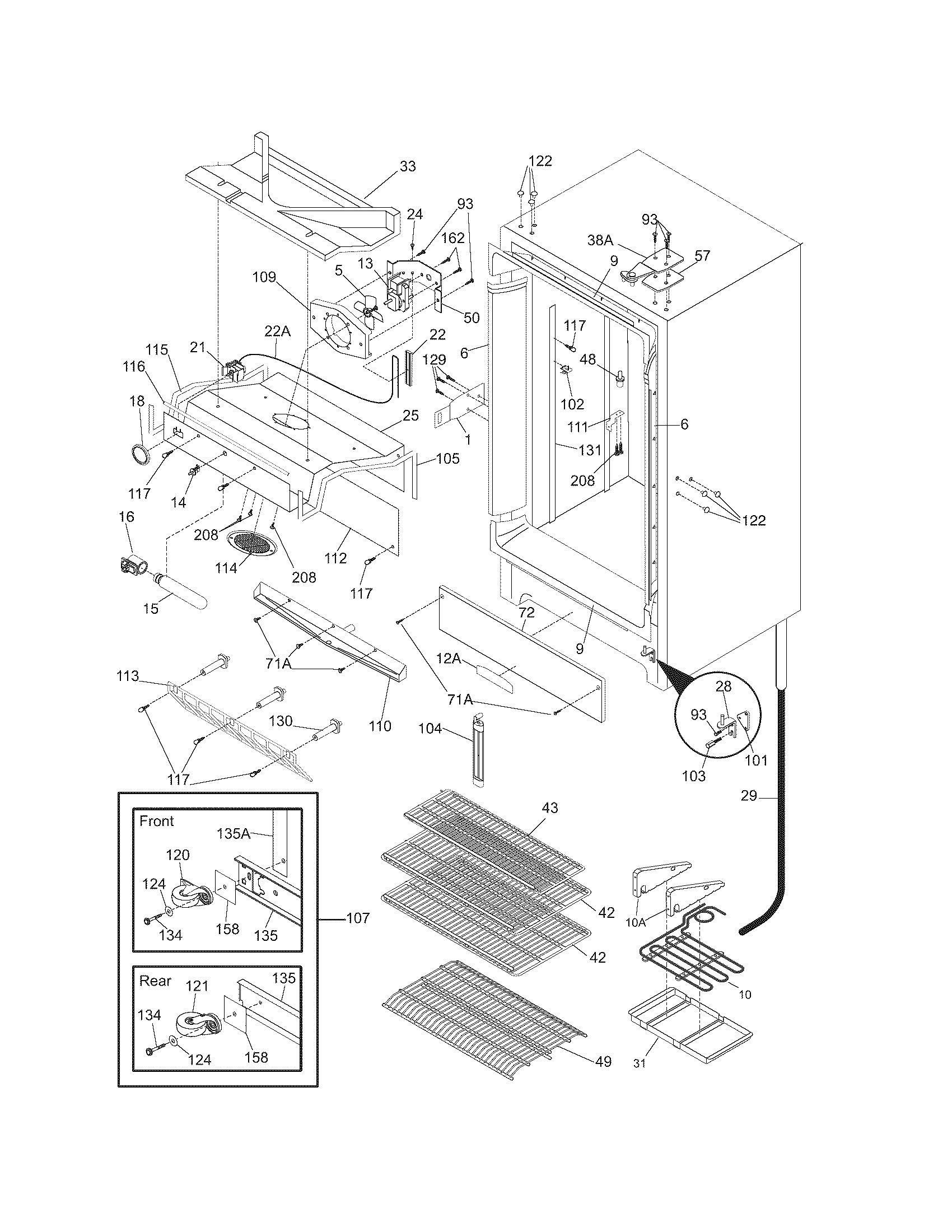 Crosley F22CWF1 cabinet diagram