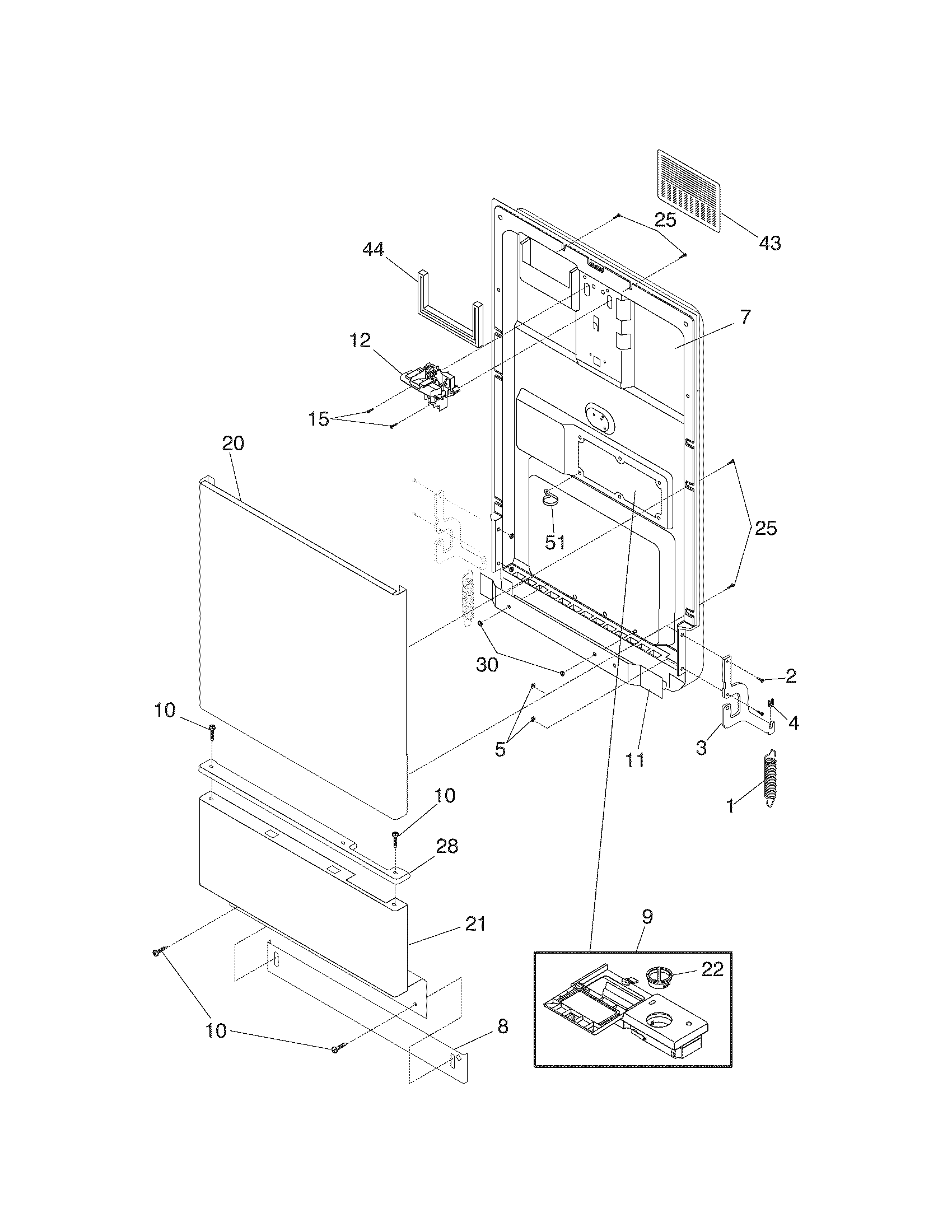 Kenmore 58714432202 door diagram