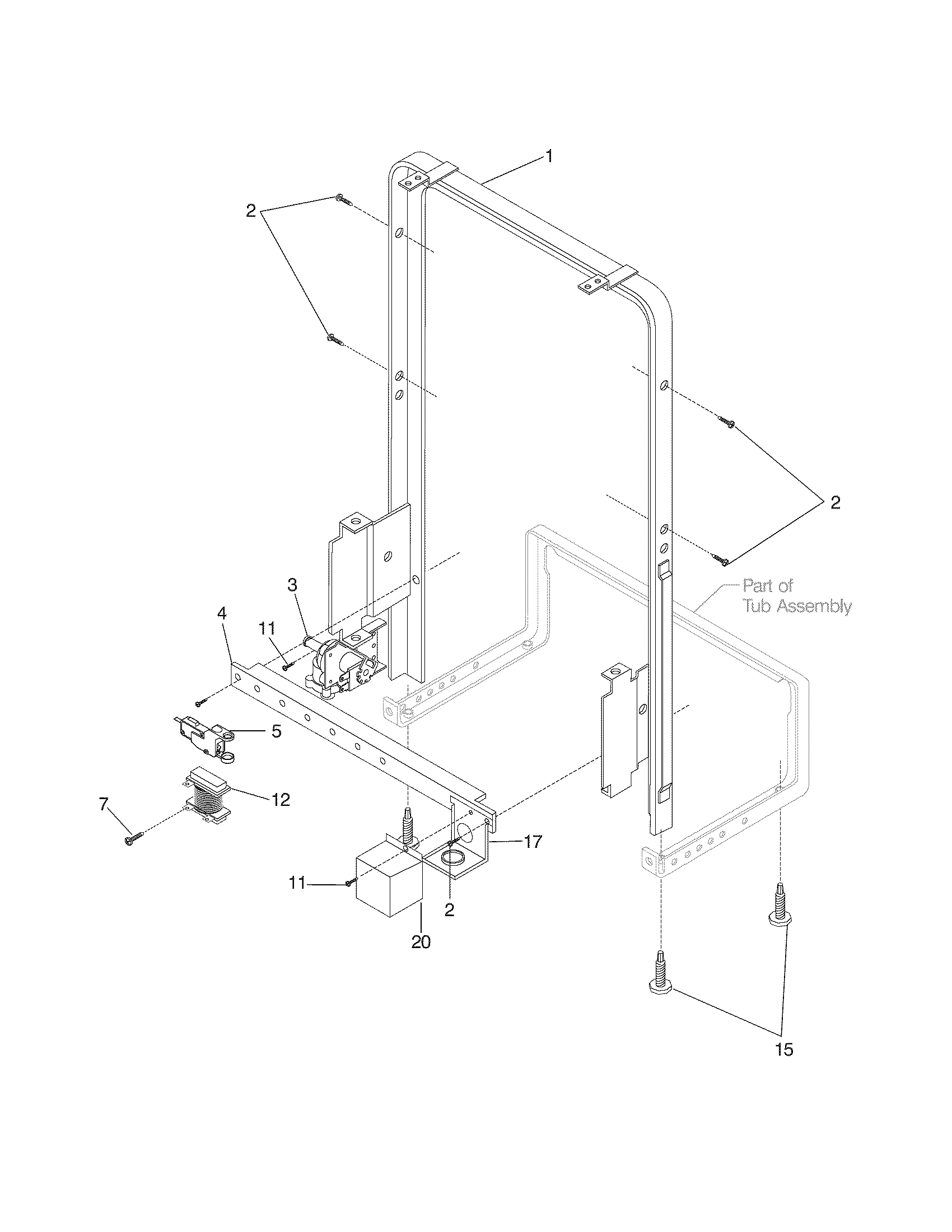 Kenmore 58714432202 frame diagram