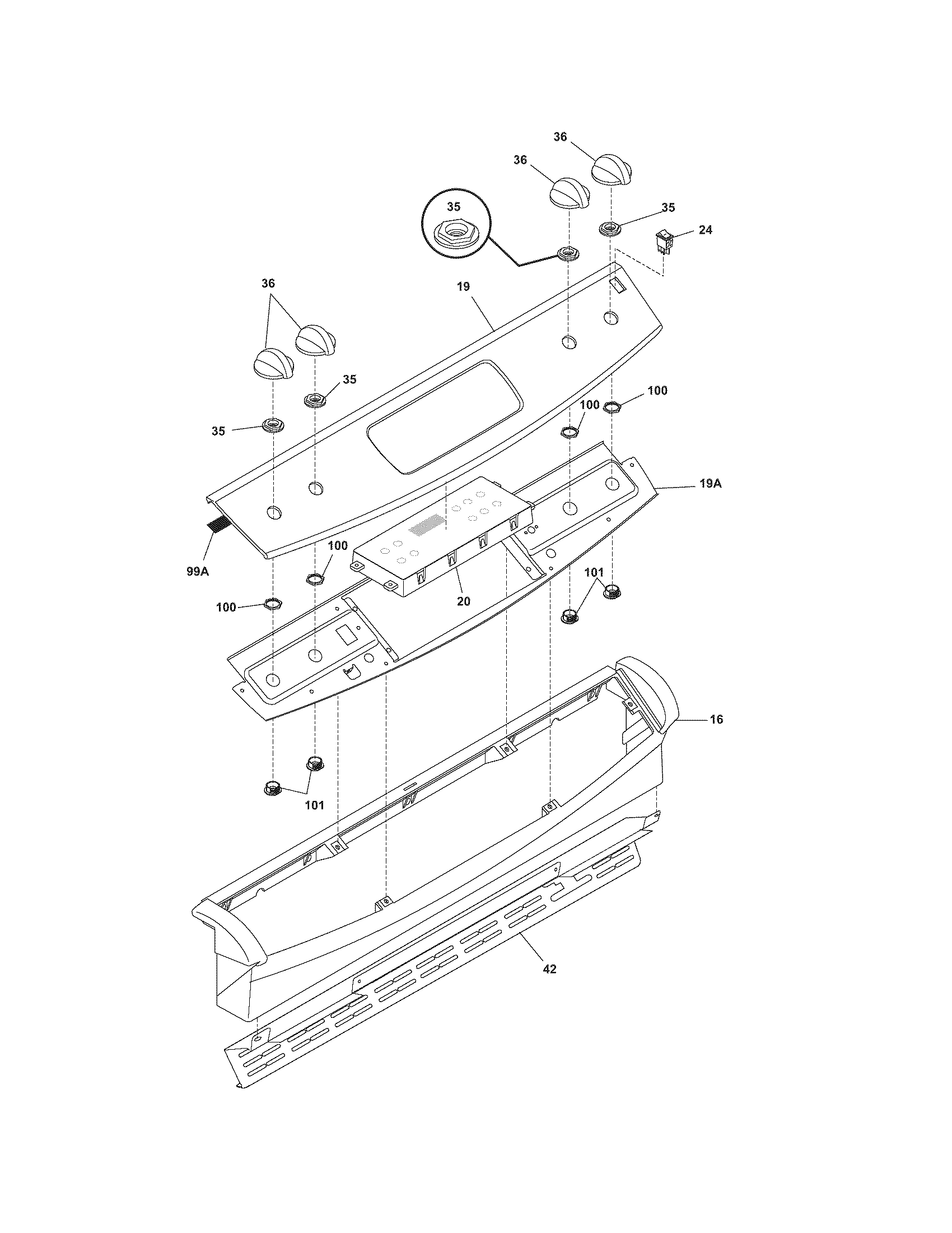 Frigidaire FGS365ESC backguard diagram