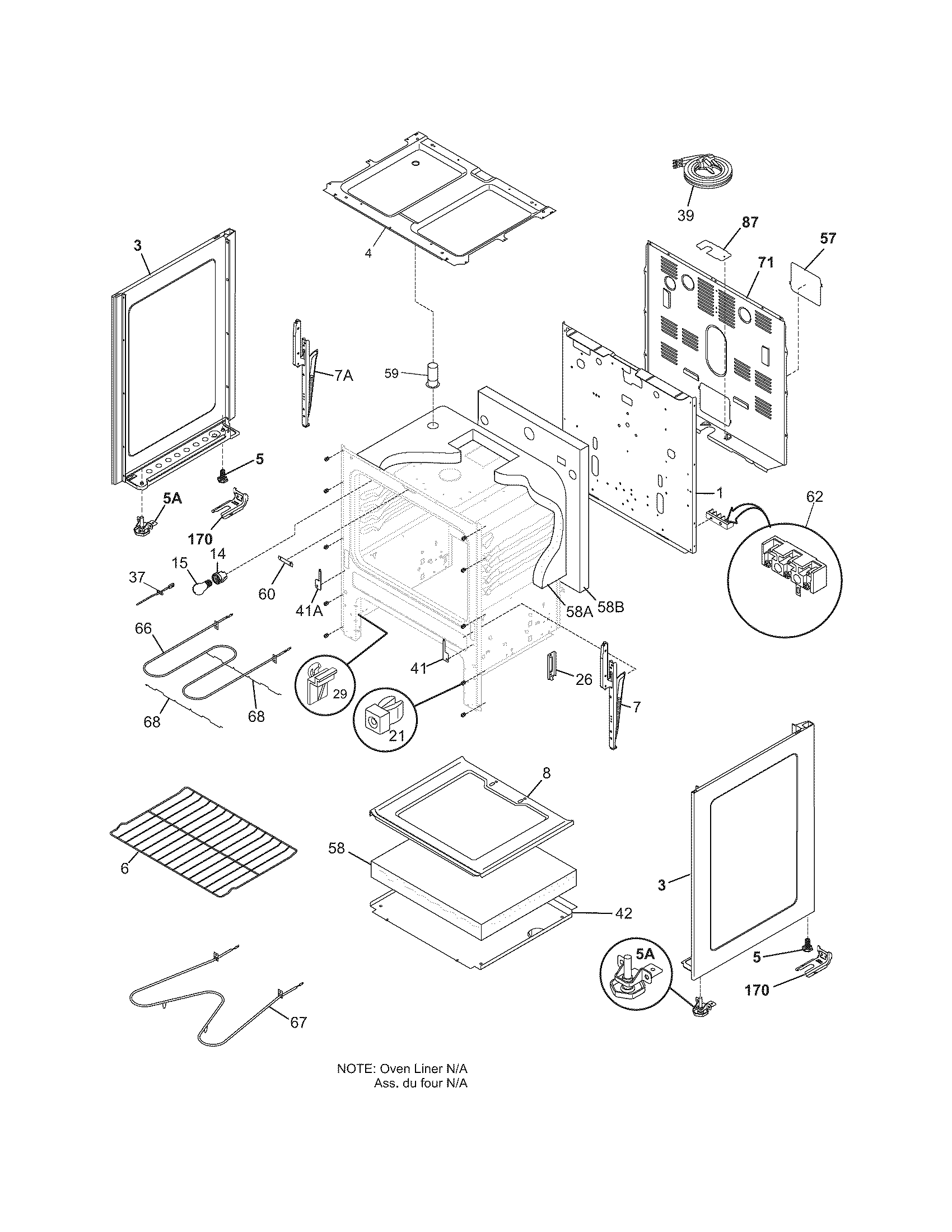White-Westinghouse CWEF312FSA body diagram