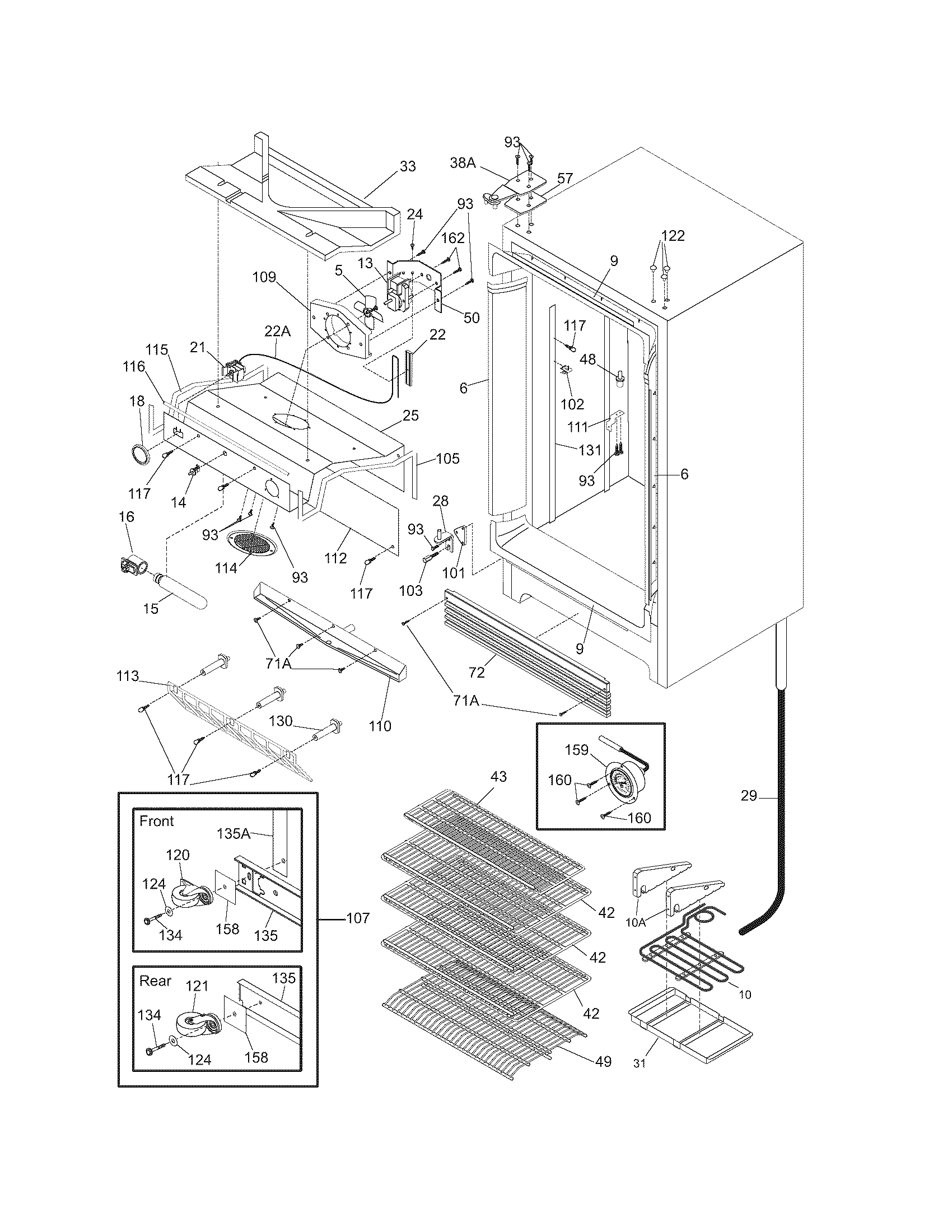 Frigidaire FCFS201LFB2 cabinet diagram