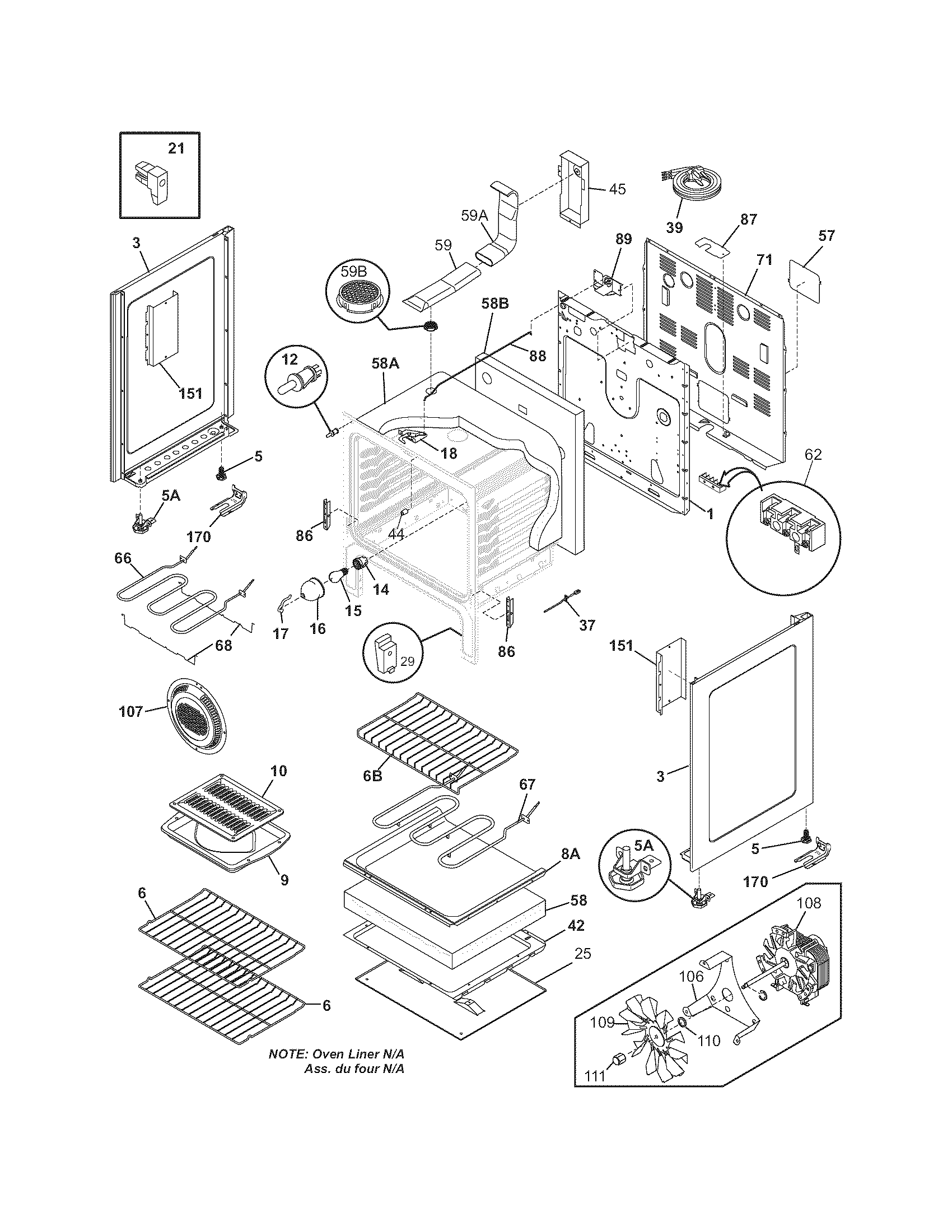 Frigidaire CGLEF379DSH body diagram