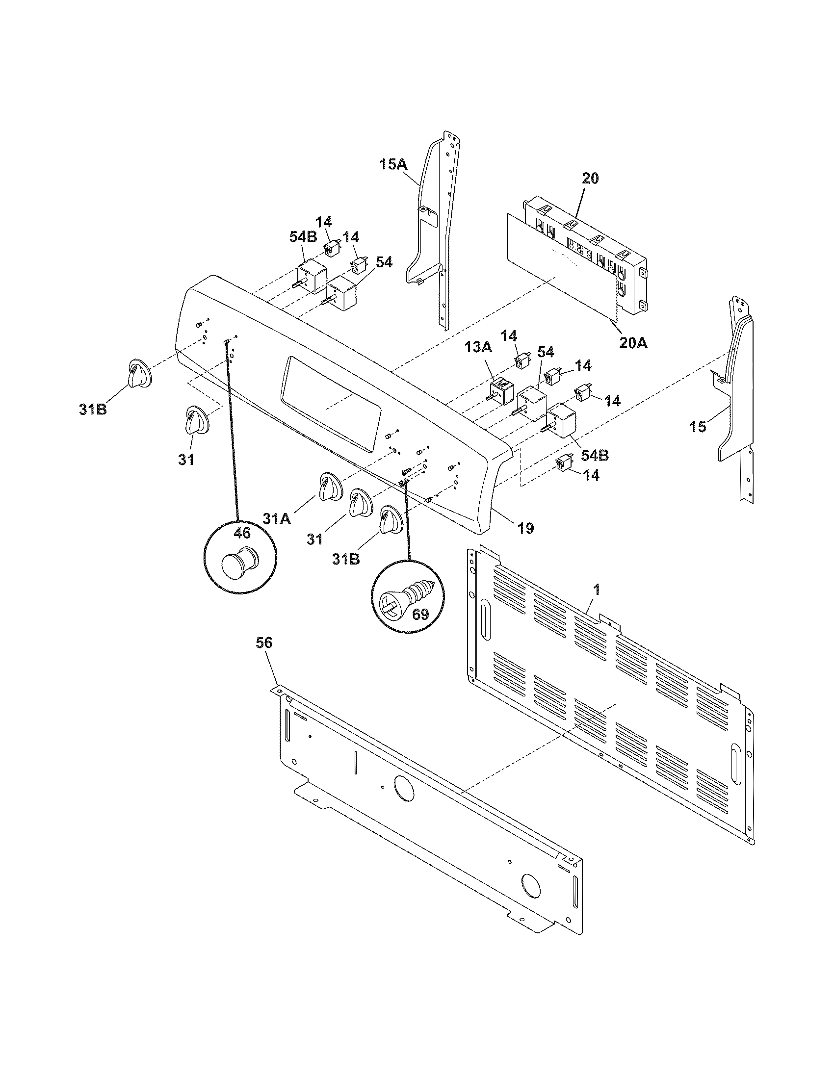 Kenmore 79096333503 backguard diagram