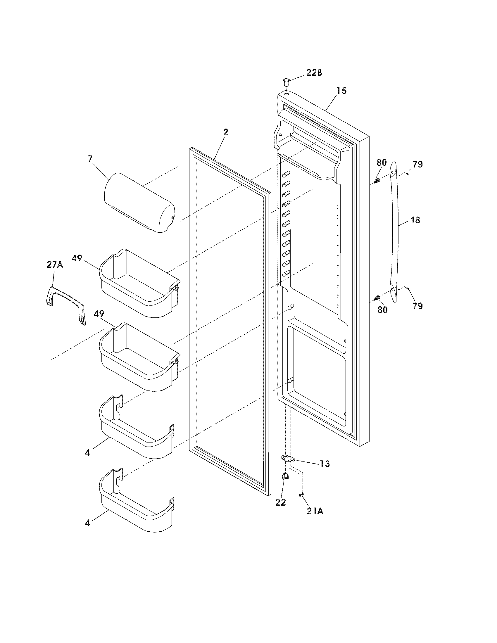 Frigidaire FRS6LC8FS2 refrigerator door diagram