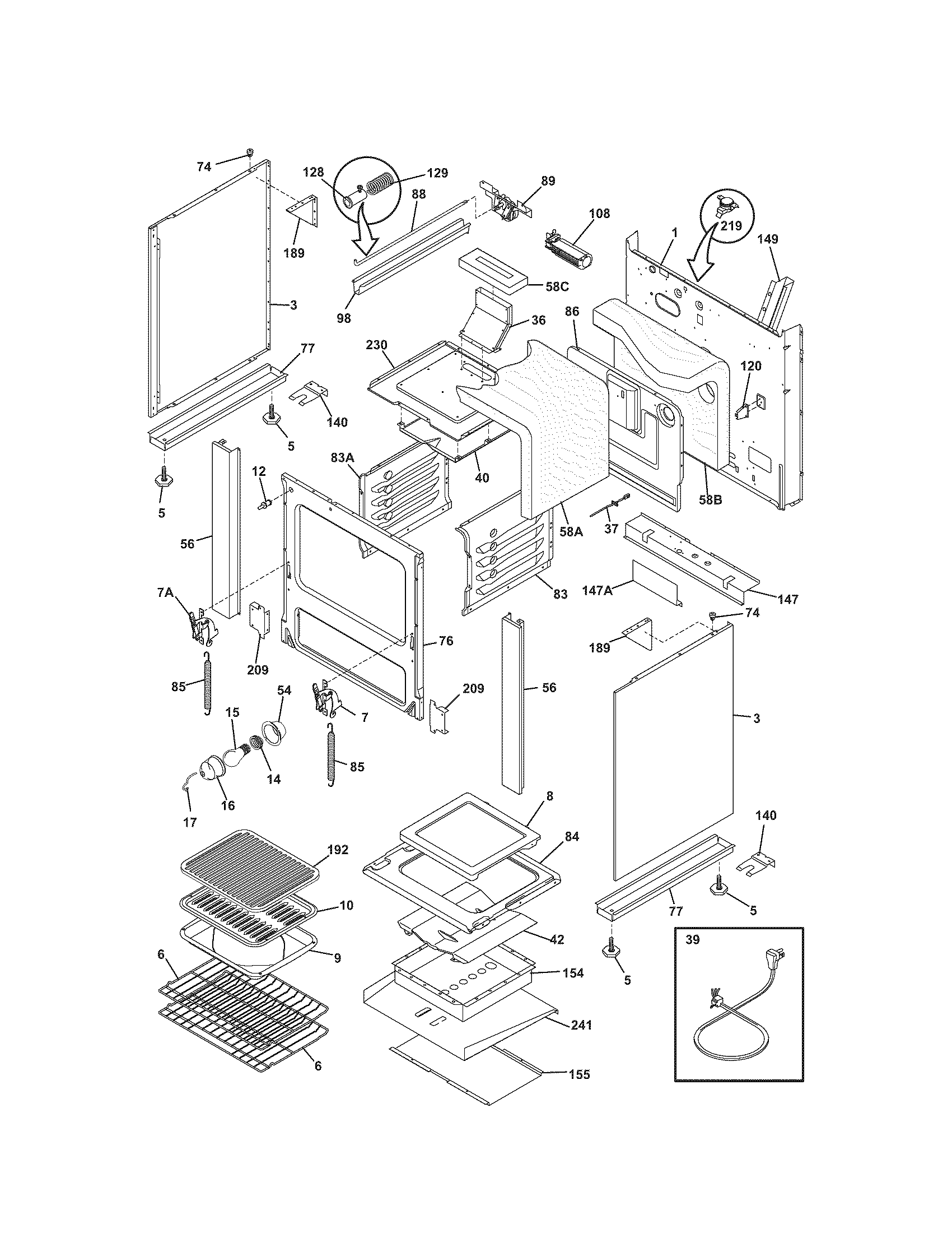 Kenmore Elite 79075403501 body diagram