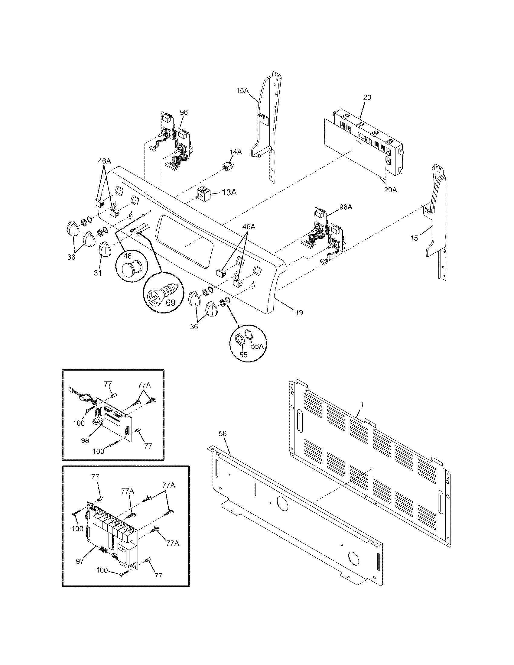 Frigidaire PLEFZ398ECC backguard diagram
