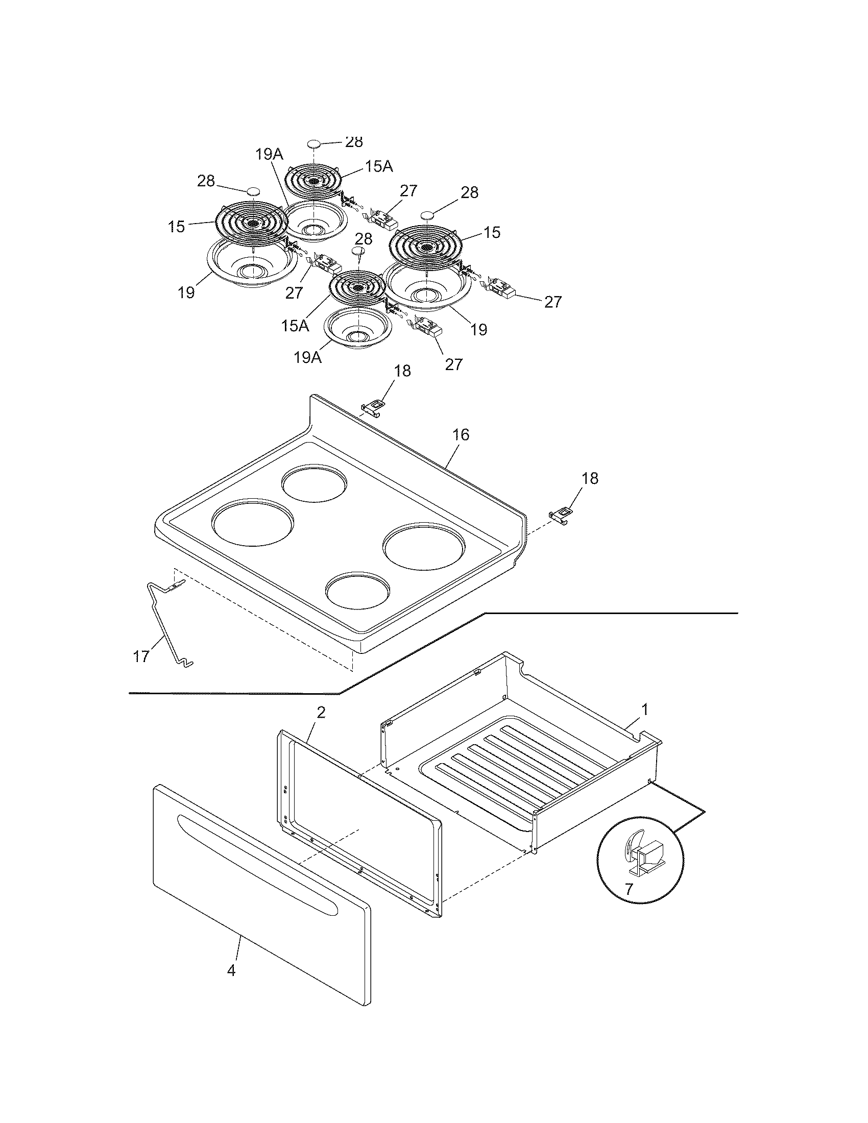 Kenmore 79090812406 top/drawer diagram