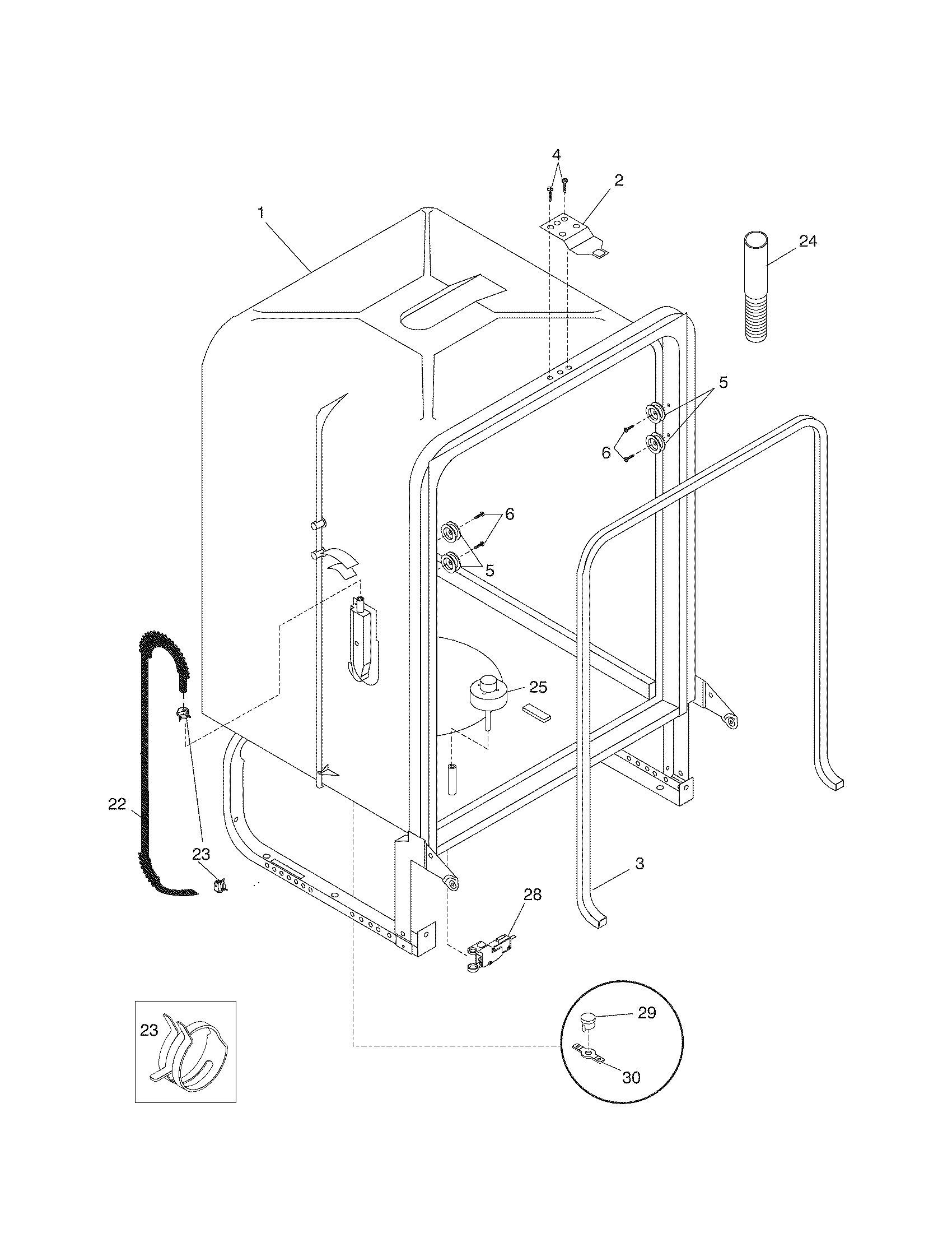 Kenmore 58714144401 tub diagram