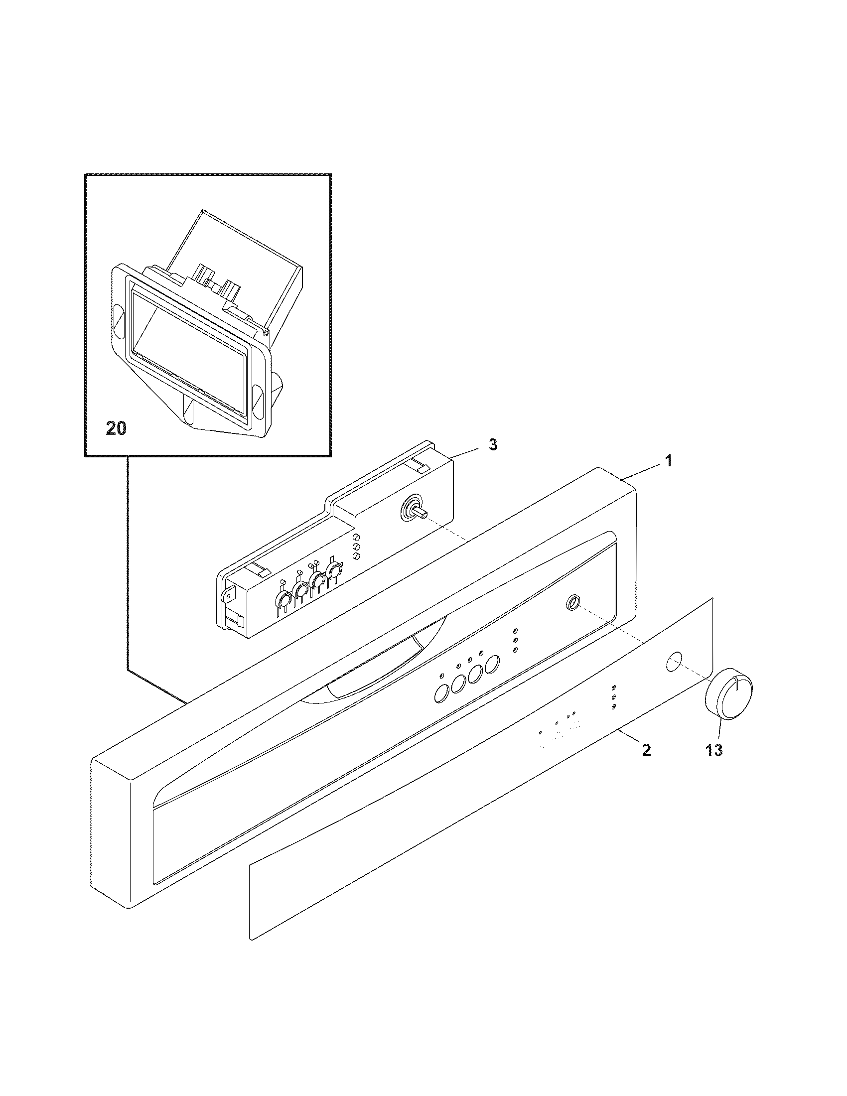 Kenmore 58714184401 control panel diagram