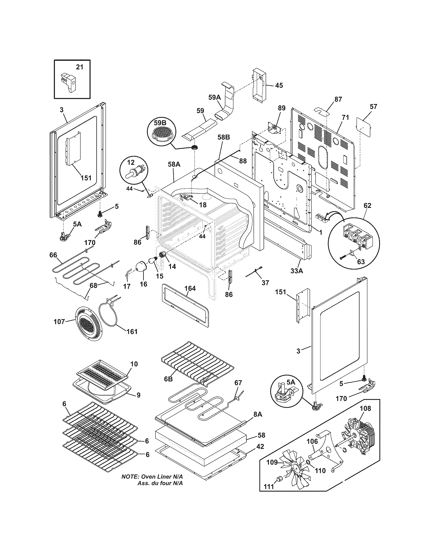 Frigidaire PLEFMZ99ECN body diagram