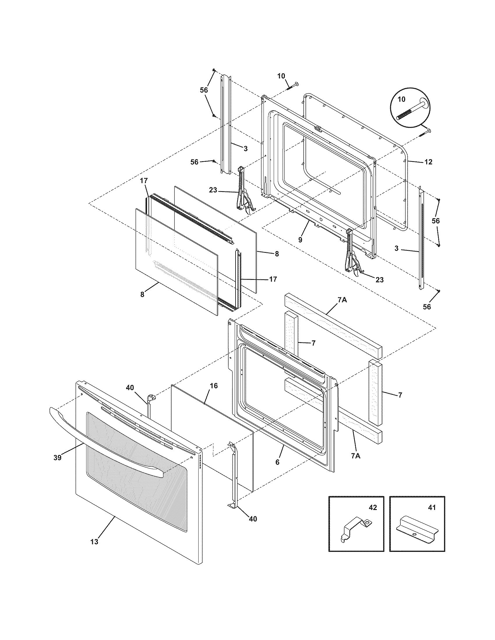 Frigidaire PGLEF375GC2 door diagram