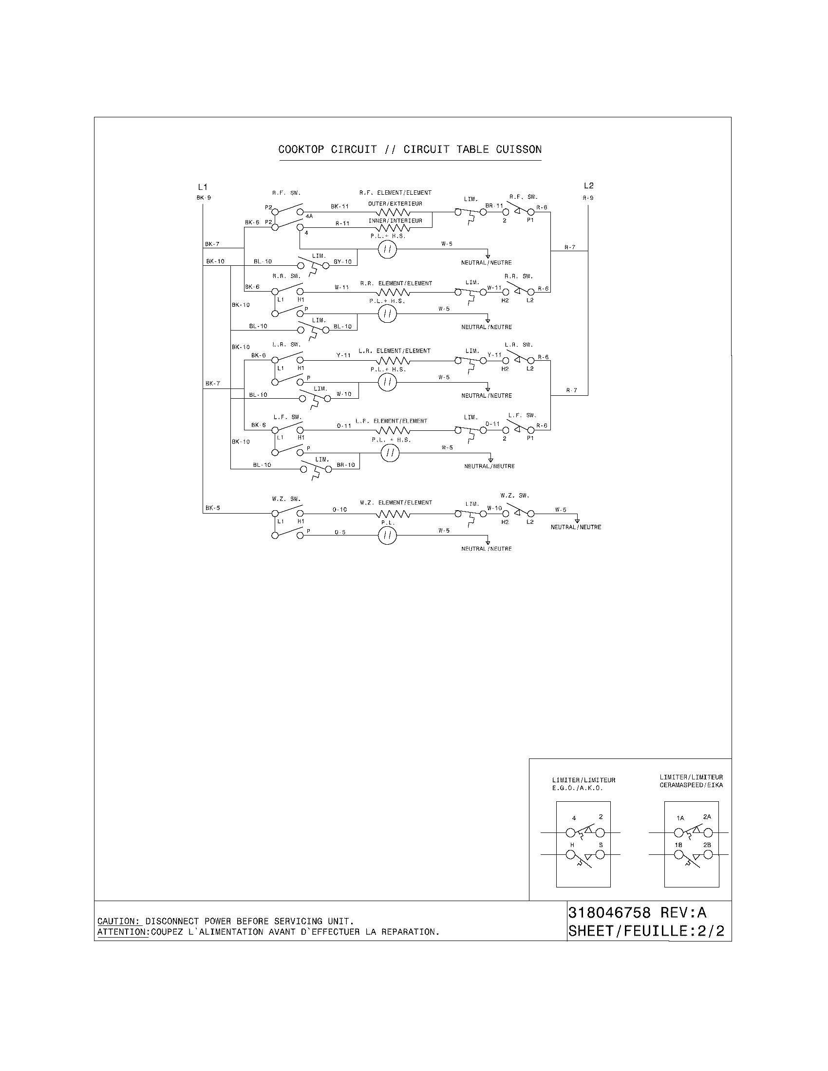 Frigidaire PGLEF375GC2 wiring diagram diagram