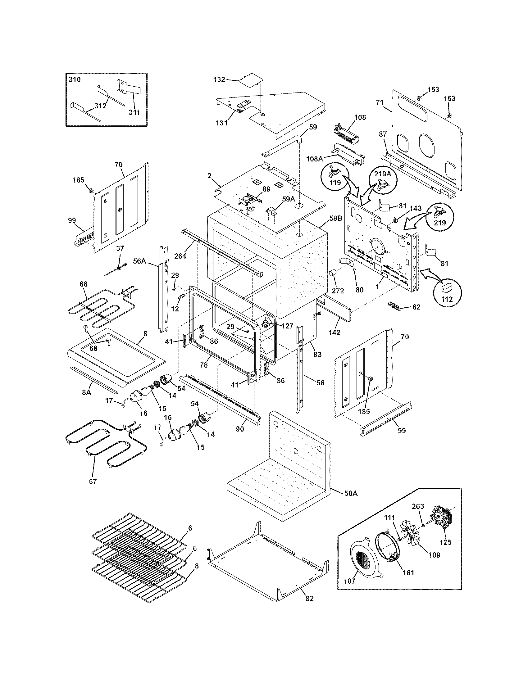 Frigidaire CGEB30S9FB2 body diagram