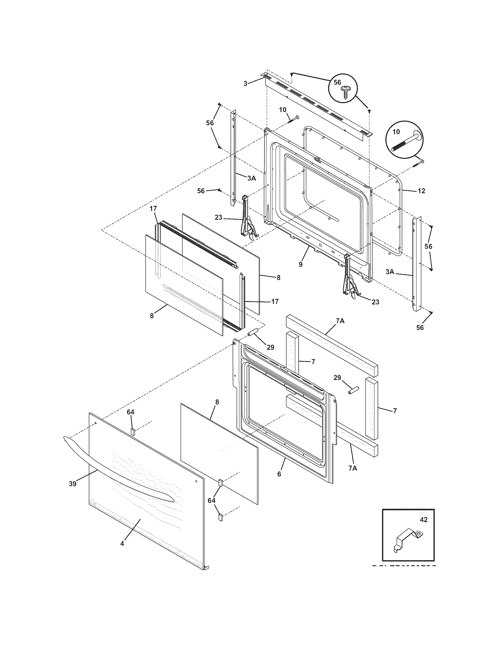 Frigidaire CGEB30S9FB2 door diagram