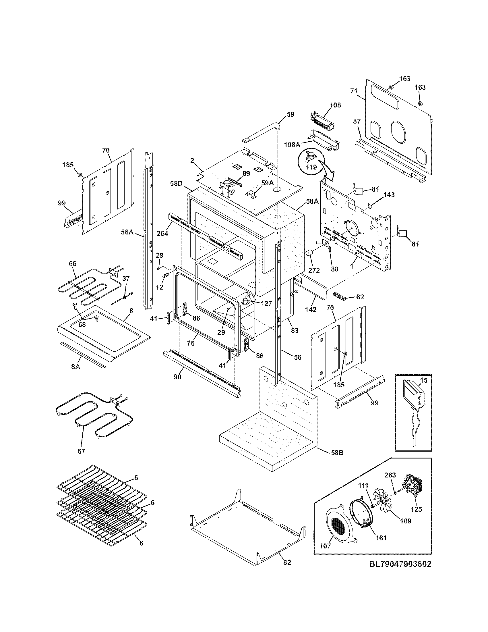 Kenmore Elite 79047902602 lower oven diagram