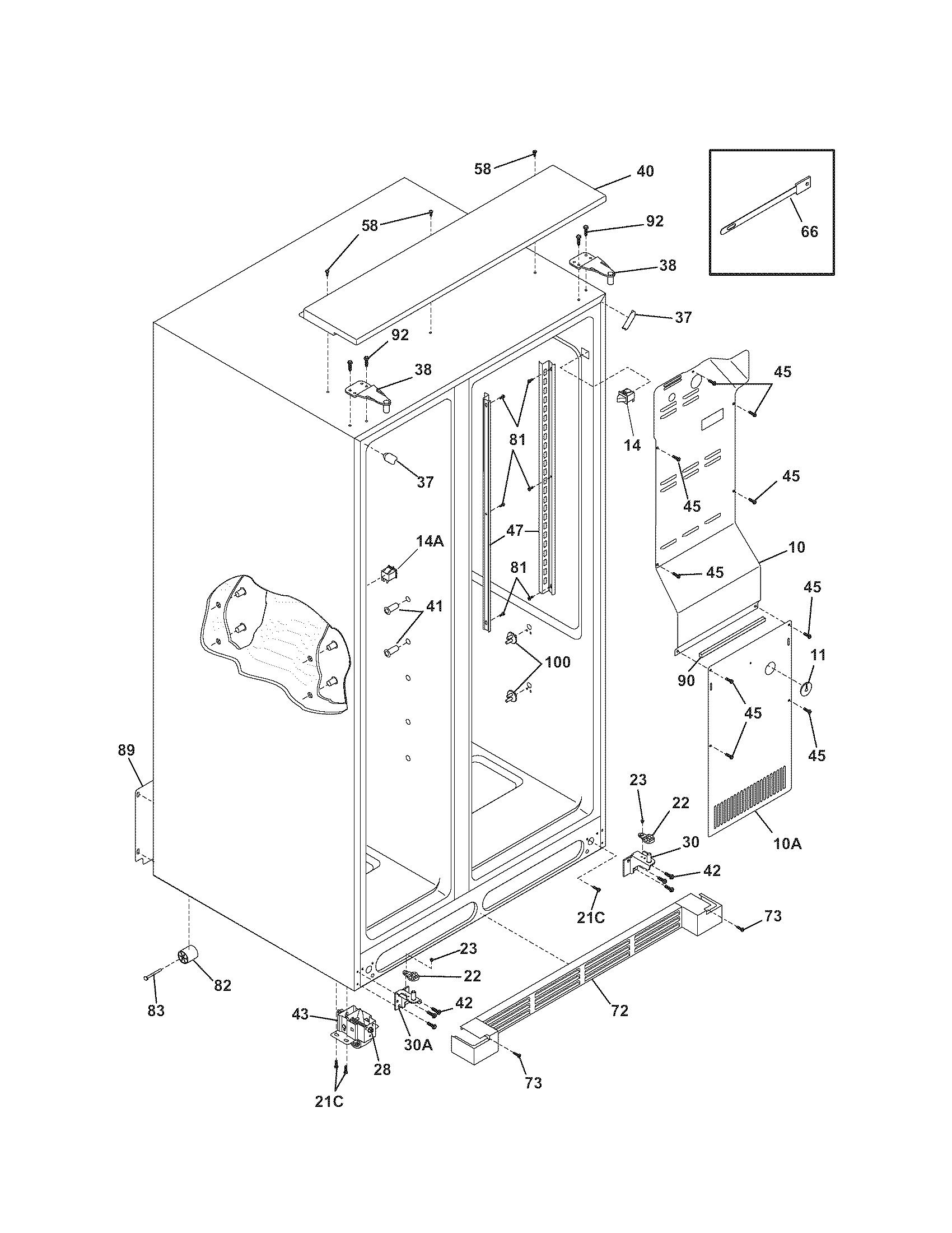 Kenmore Pro 25355333600 cabinet diagram