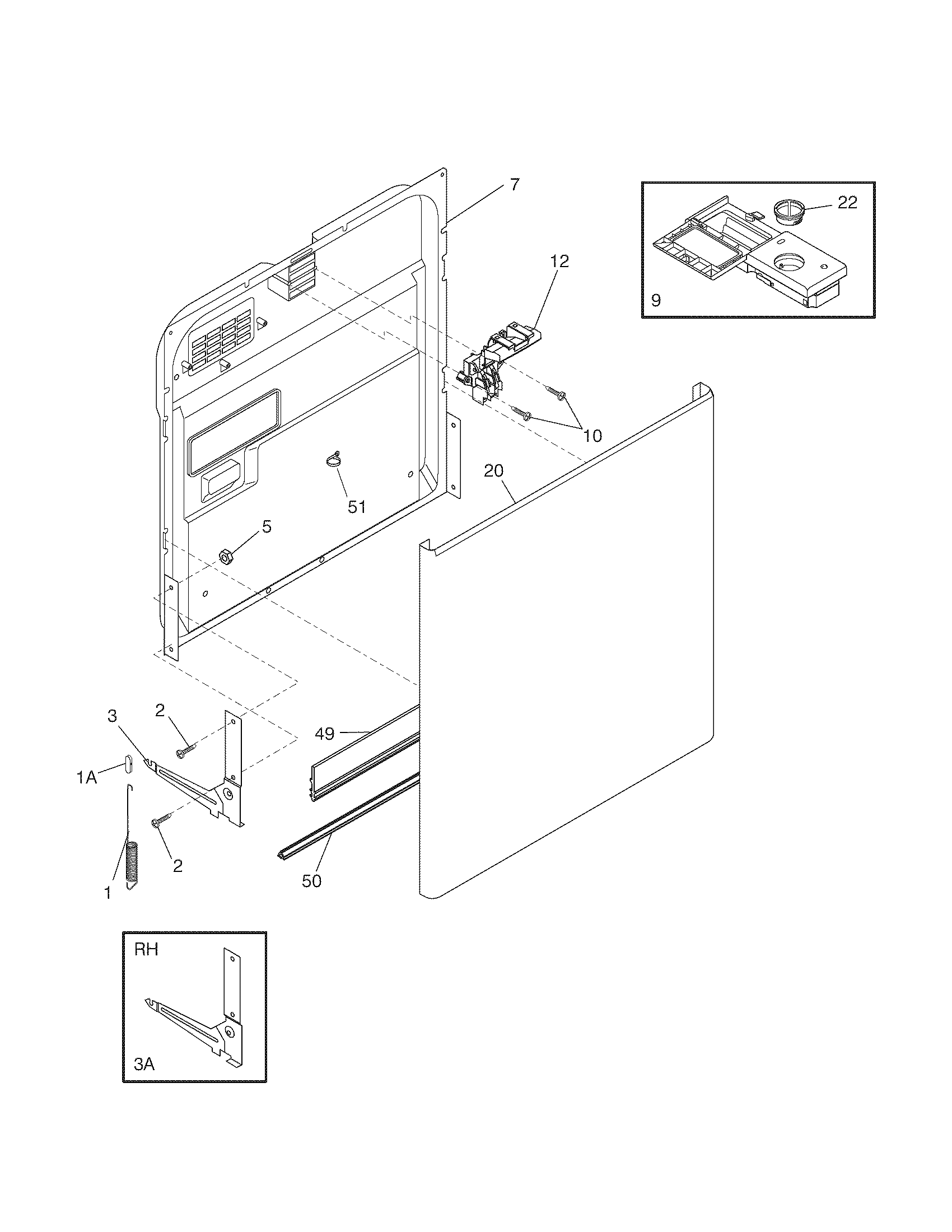 Kenmore 58715193401 door diagram