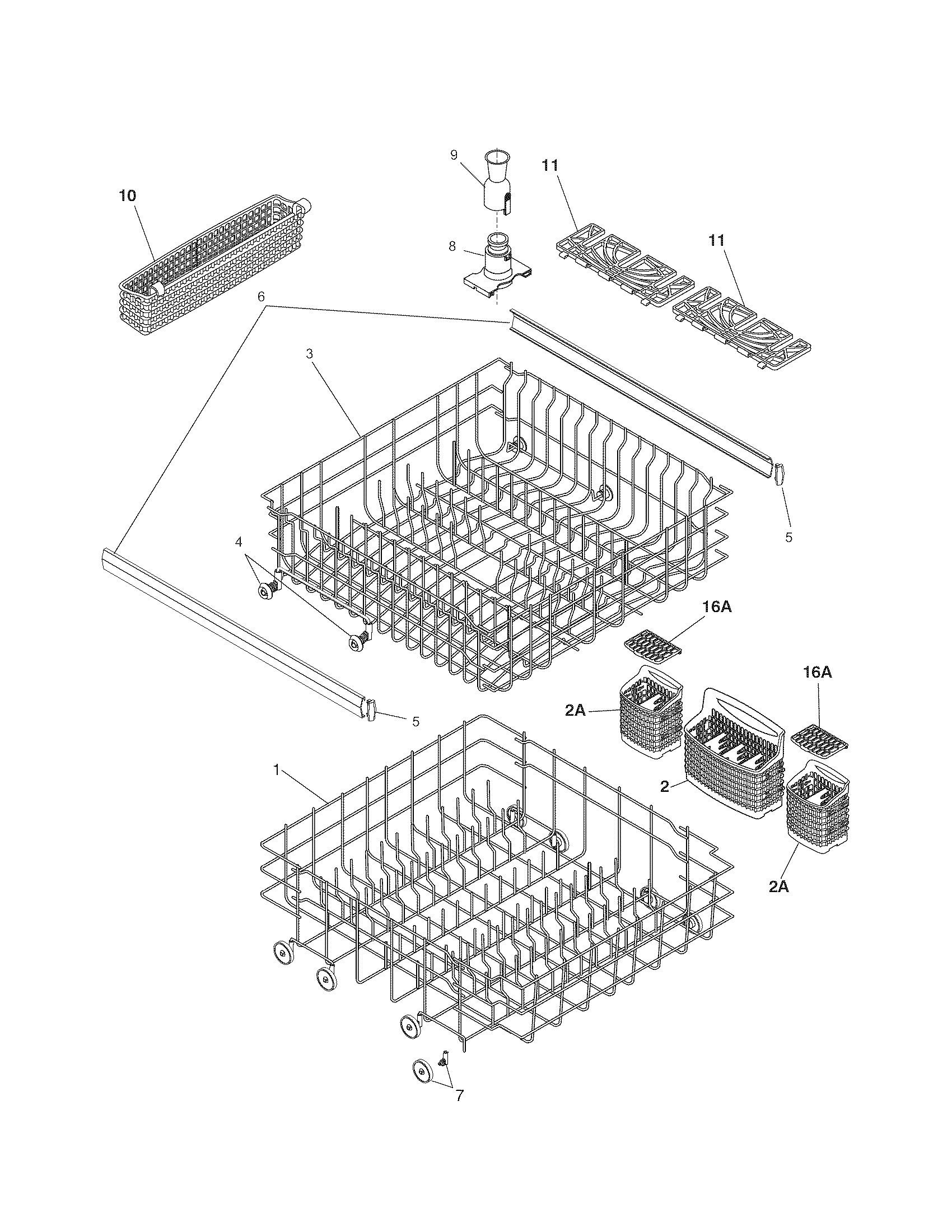 Kenmore 58715193401 racks diagram