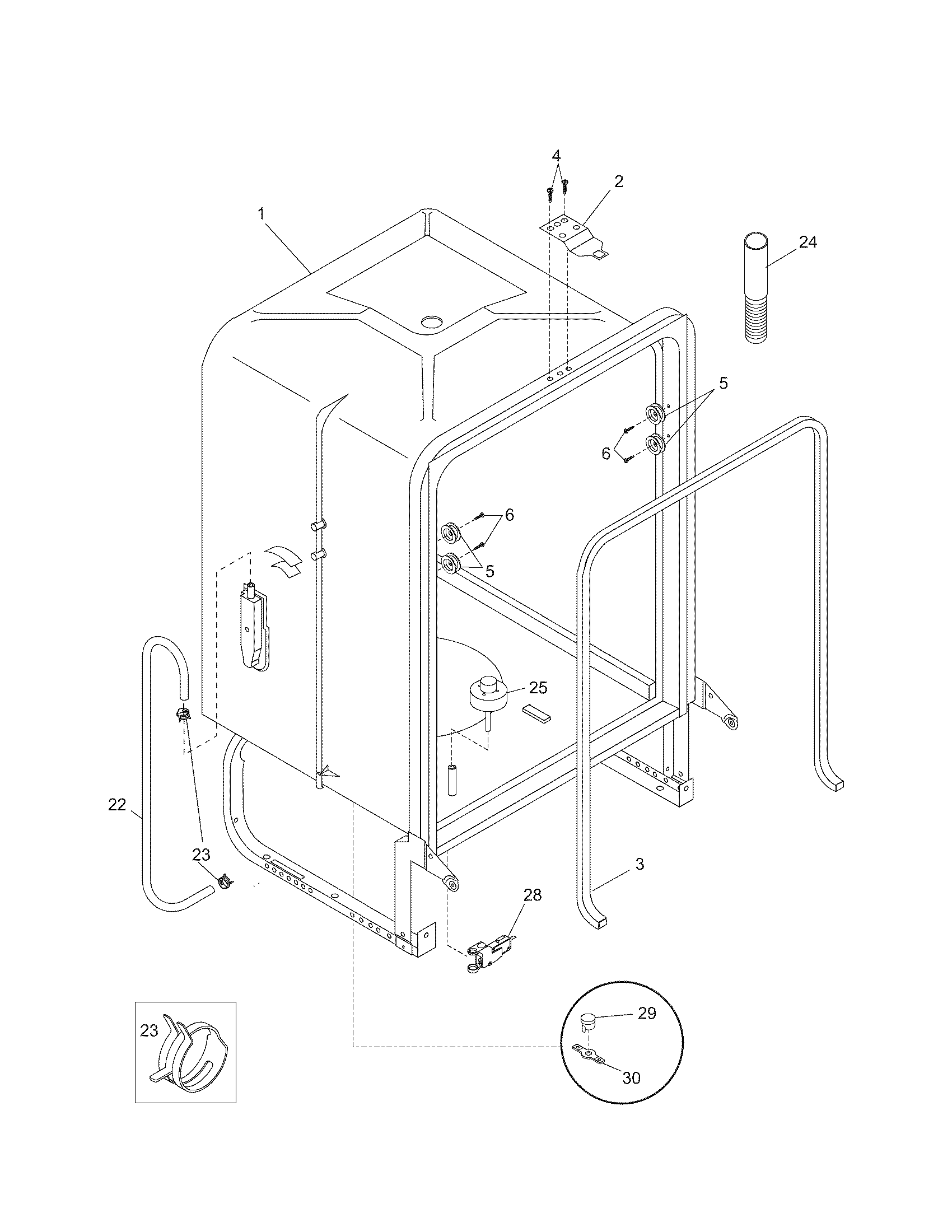 Kenmore 58715252401 tub diagram