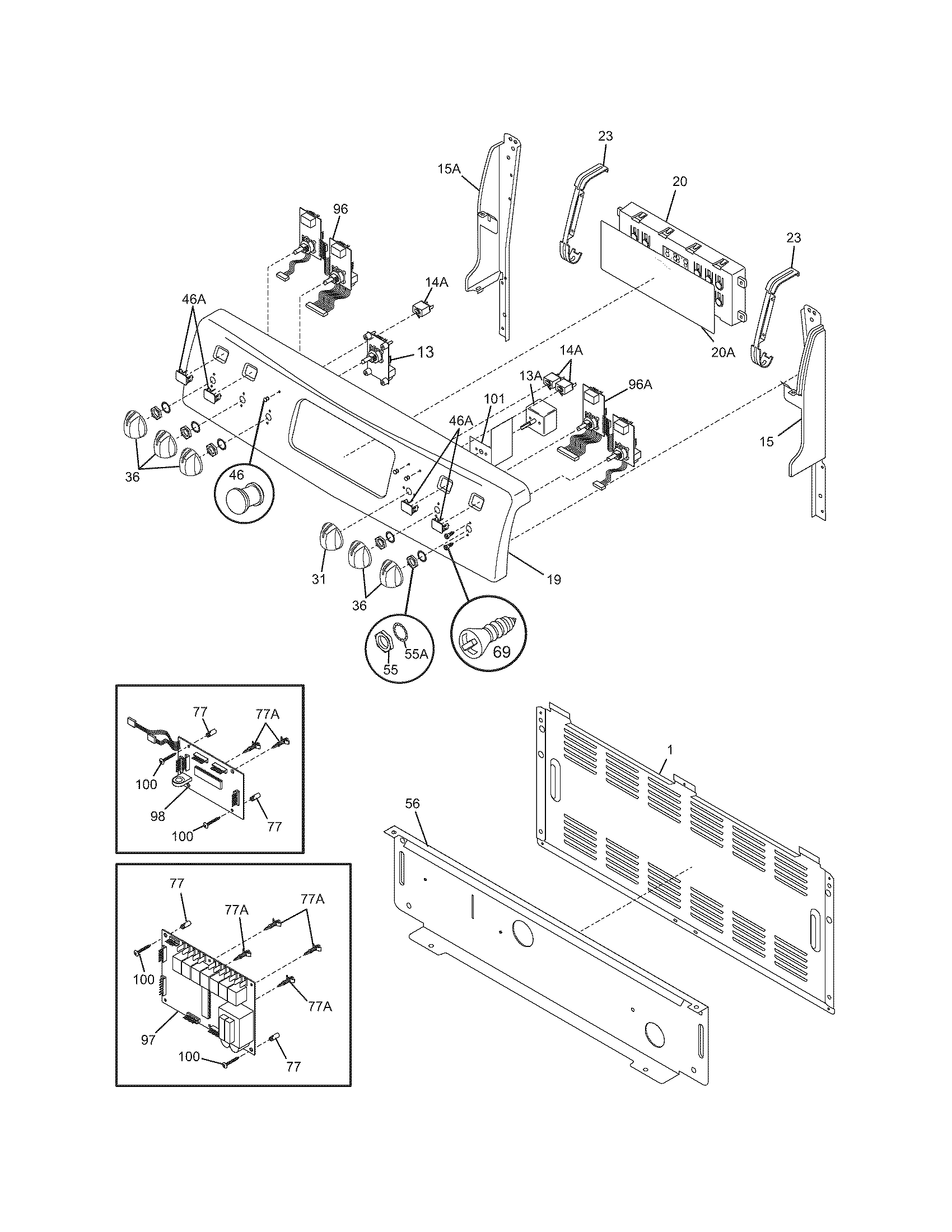 Frigidaire LEEFM389FEB backguard diagram