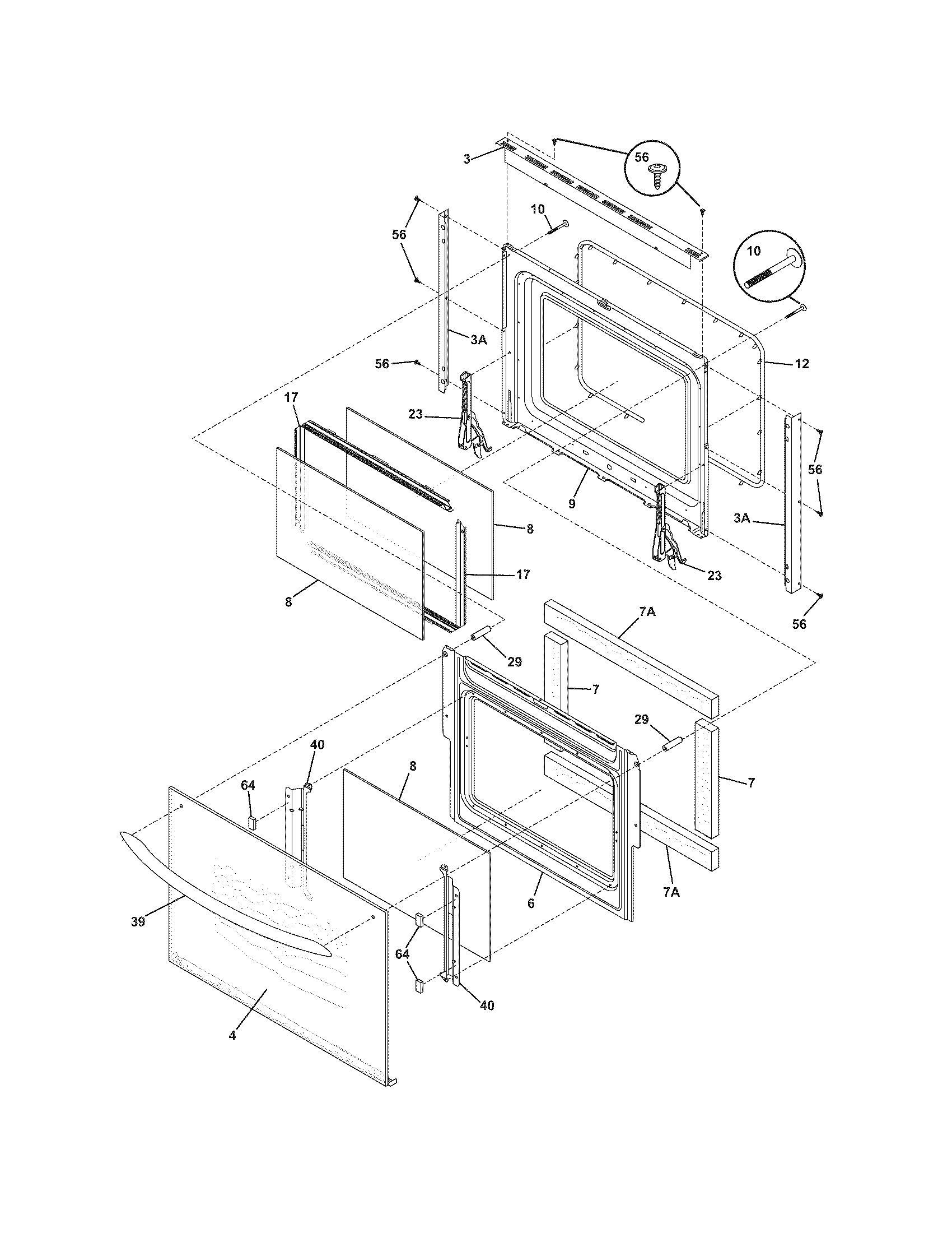Frigidaire GLEB30S9FSA door diagram