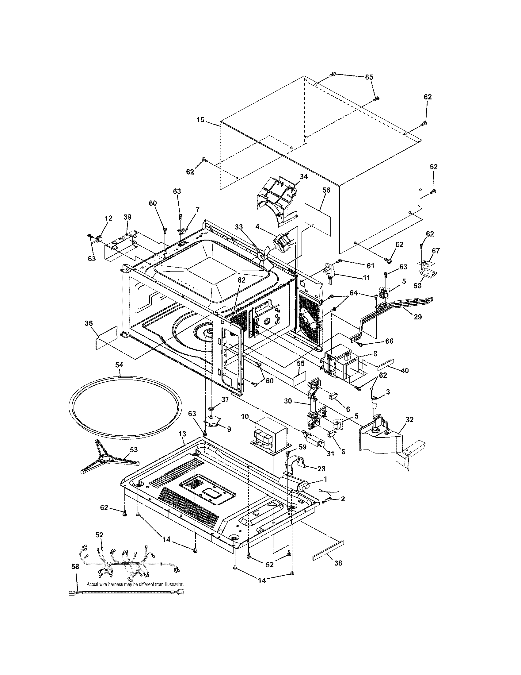 Frigidaire GLEB30M9FQA upper oven diagram