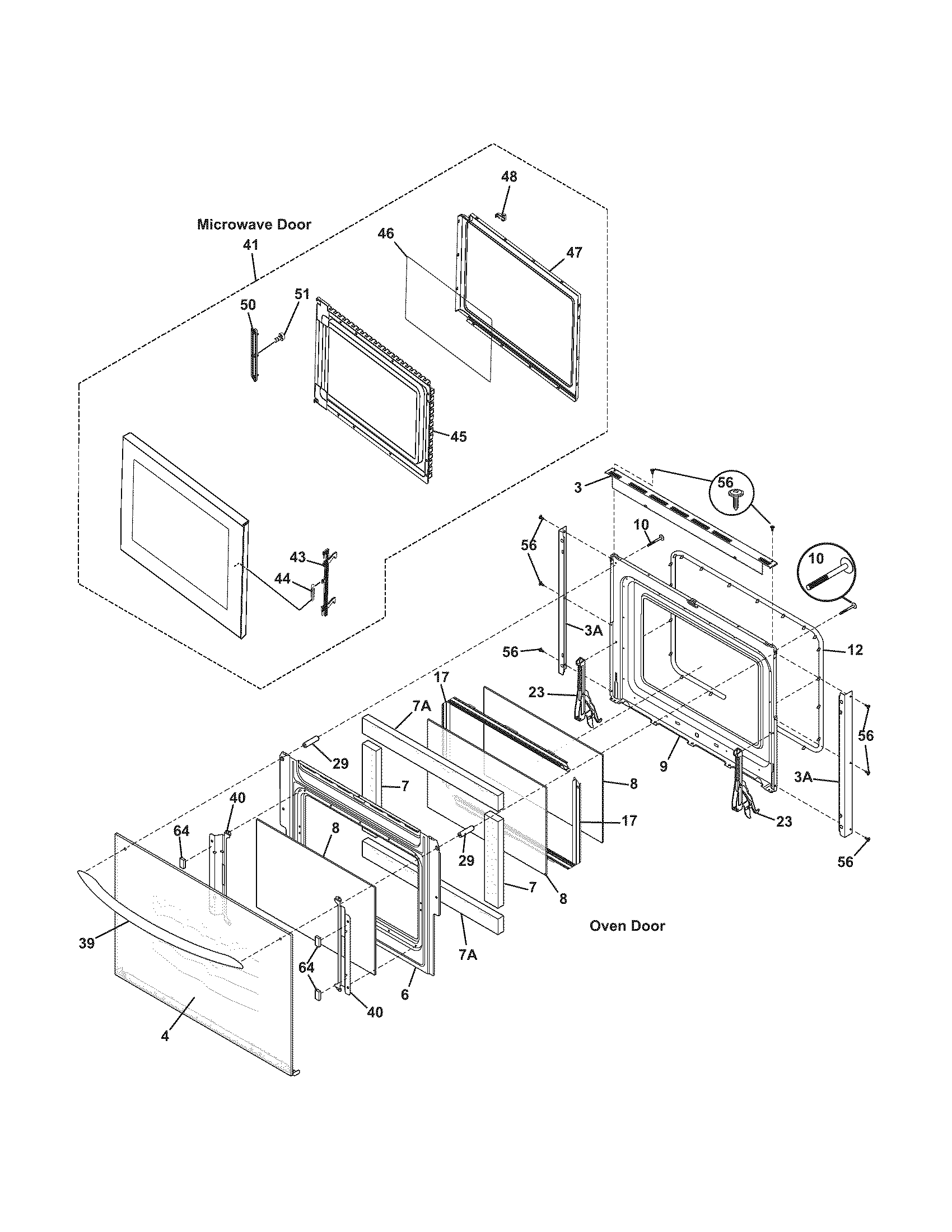 Frigidaire GLEB30M9FQA doors diagram