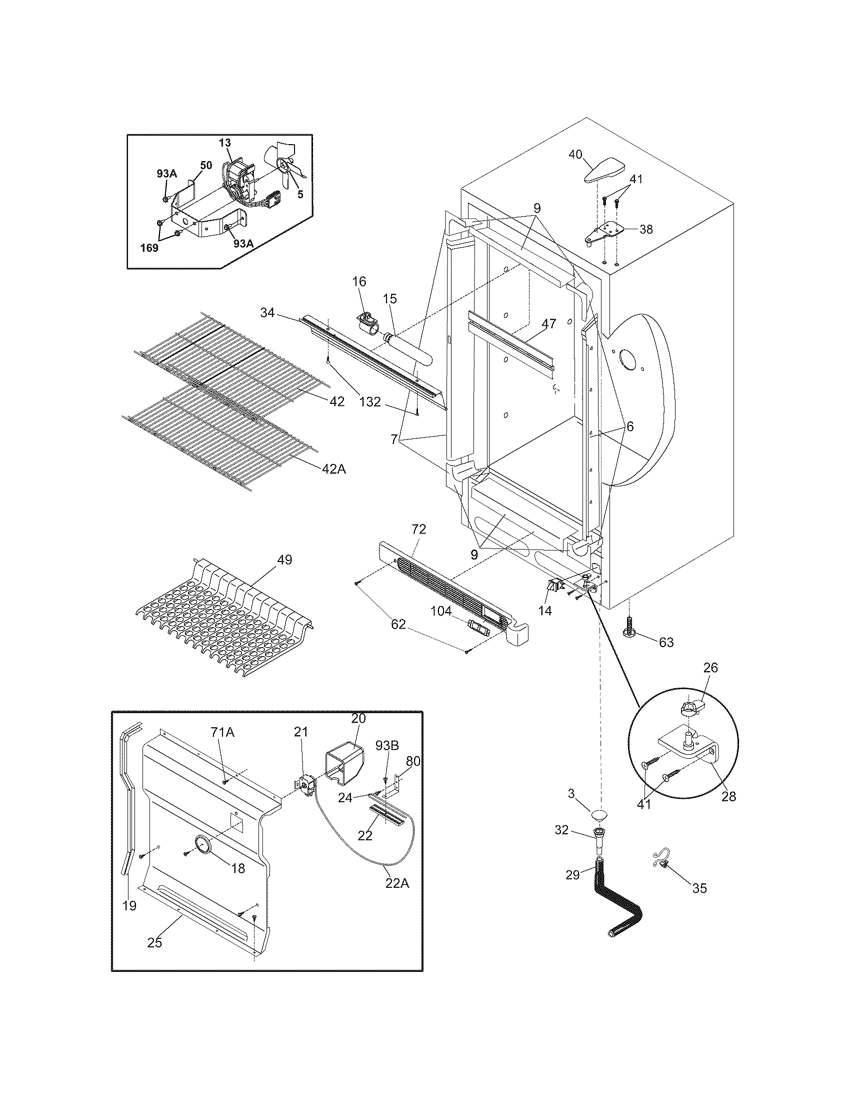 Frigidaire LFFU1765DW13 cabinet diagram