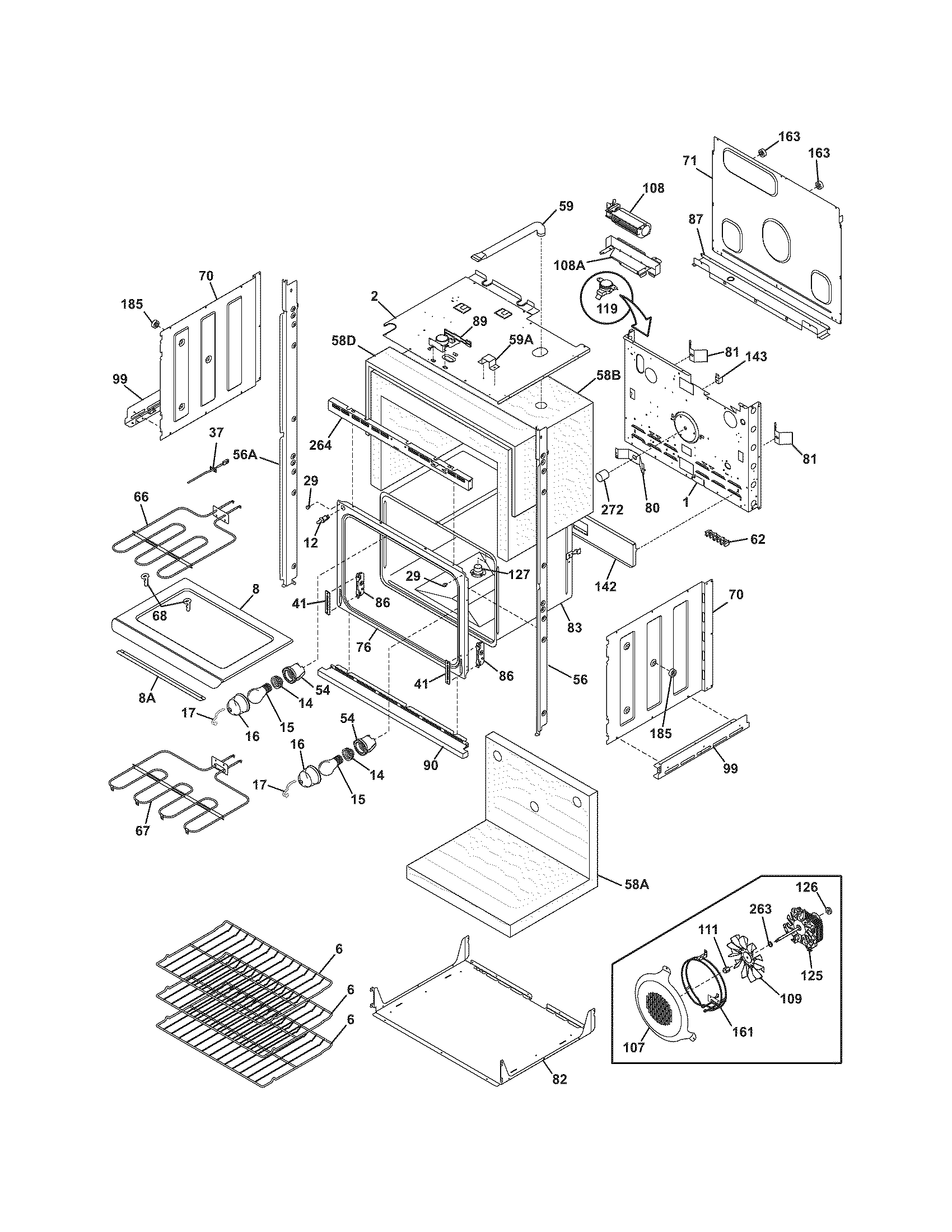 Frigidaire GLEB30T9FSA lower oven diagram